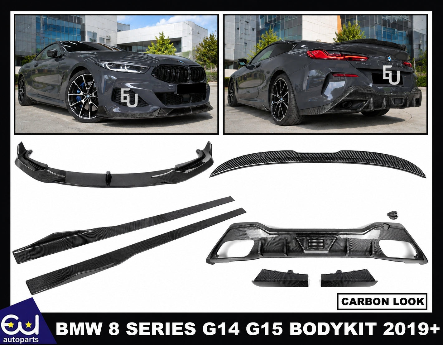 FOR BMW 8 SERIES G14 G15 BODYKIT BODY KIT FRONT SPLITTER LIP REAR DIFFUSER SKIRT