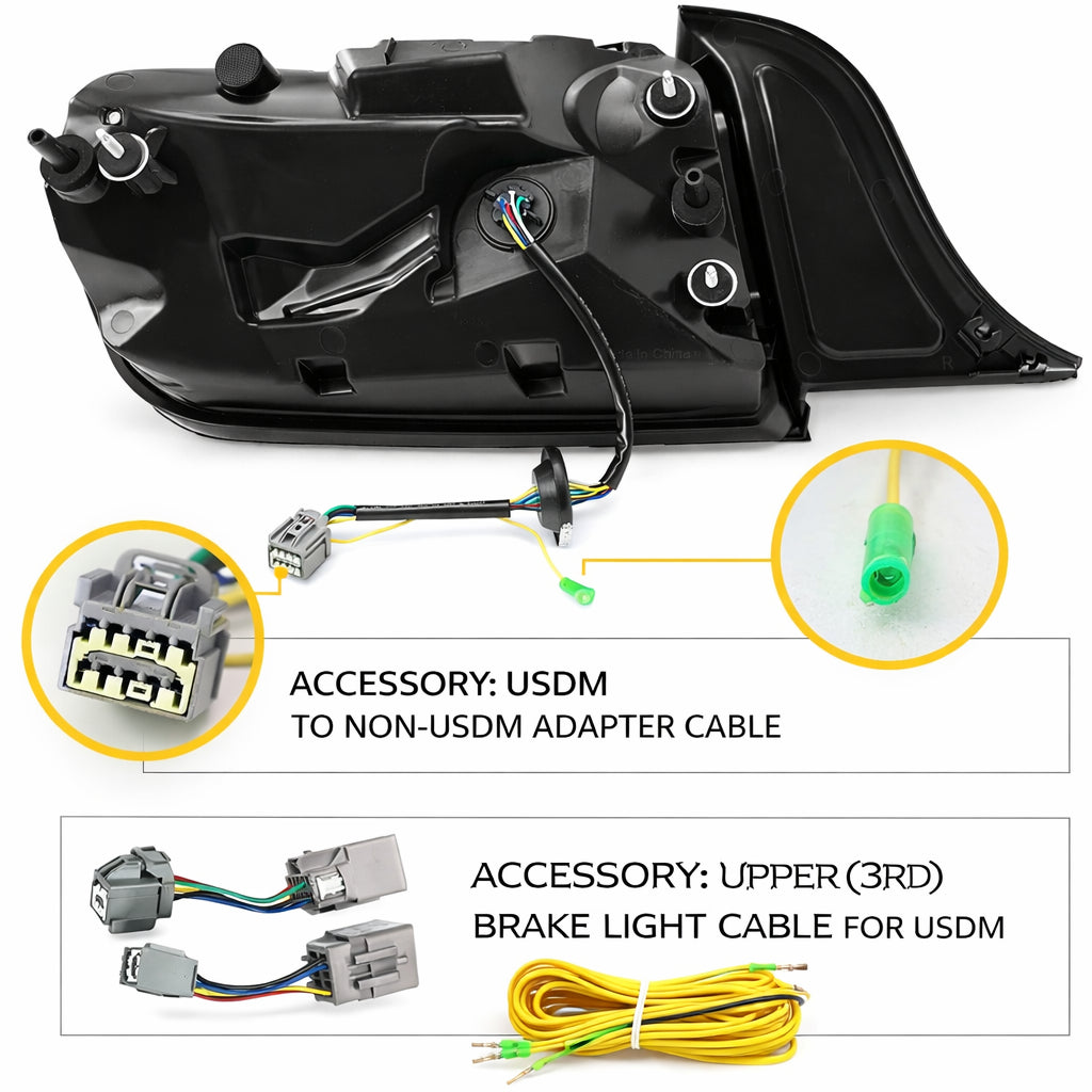 SMOKED LED REAR LIGHTS 5 MODES FOR FORD MUSTANG 2015-2023 W/SEQUENTIAL SIGNALS