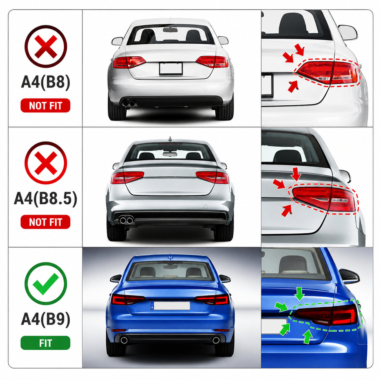 REAR TRUNK BOOT SPOILER WING LIP FOR AUDI A4 B9 S LINE 8W S4 2017+ GLOSSY BLACK