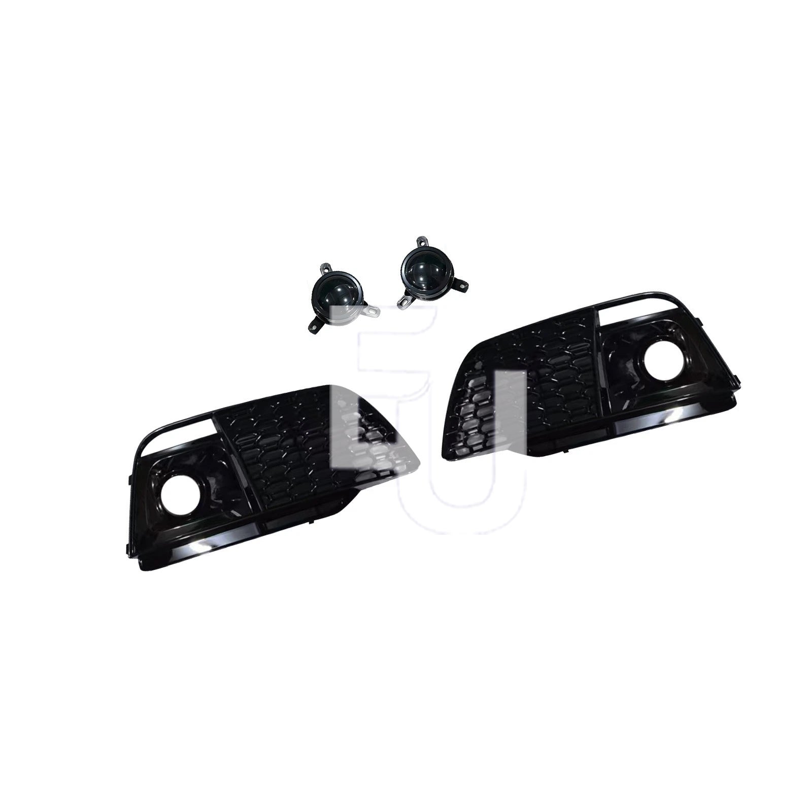 RSQ5 LOOK FRONT FOG LIGHT LAMP HONEYCOMB GRILLE COVER FOR AUDI Q5 SQ5 18-20