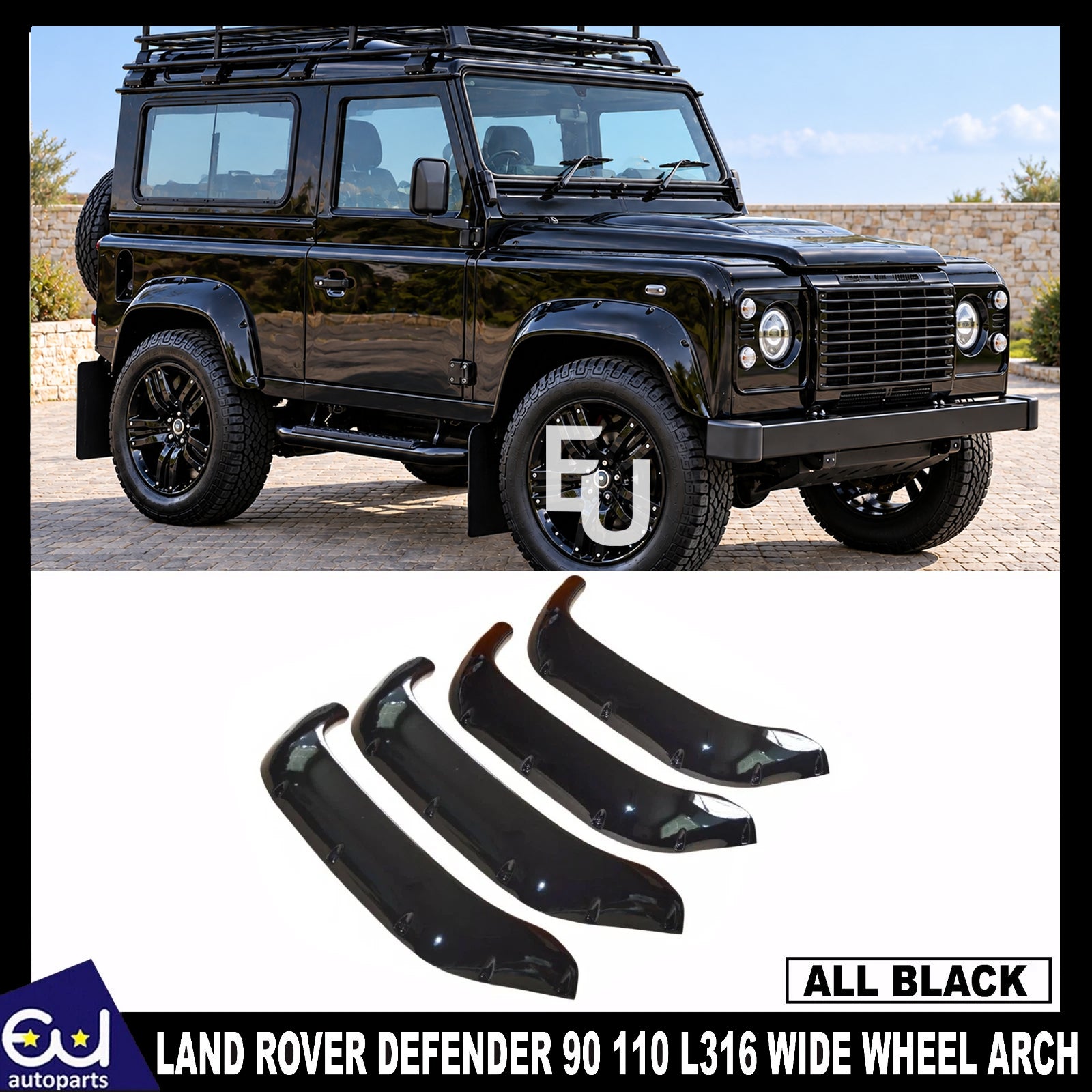 WIDE WHEEL ARCH KIT EXTENDED ARCHES ABS MADE FOR LAND ROVER DEFENDER 90 110 L316
