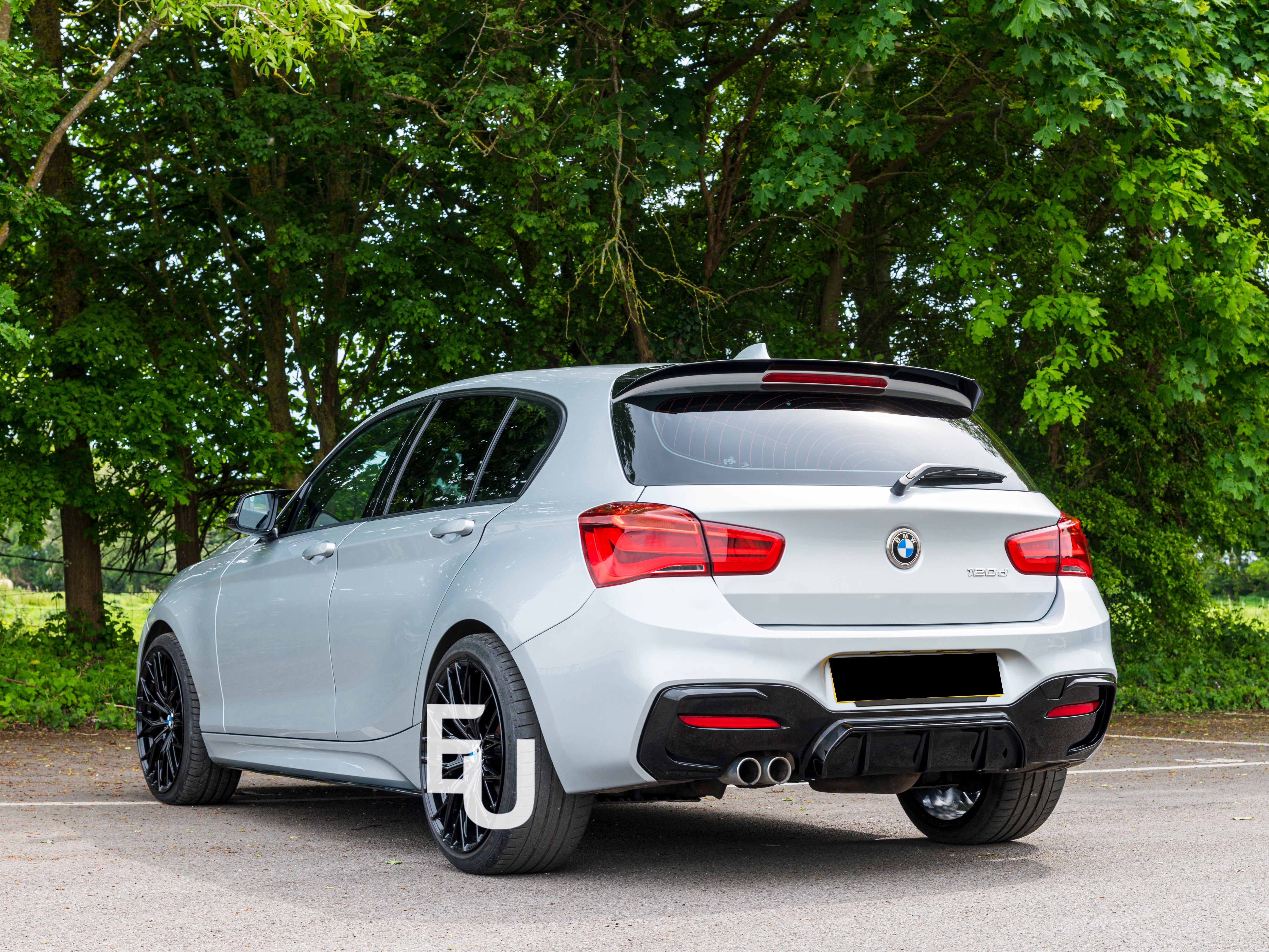 FOR BMW 1 SERIES F20 F21 LCI GLOSS BLACK REAR DIFFUSER LIP VALANCE BUMPER 15-19
