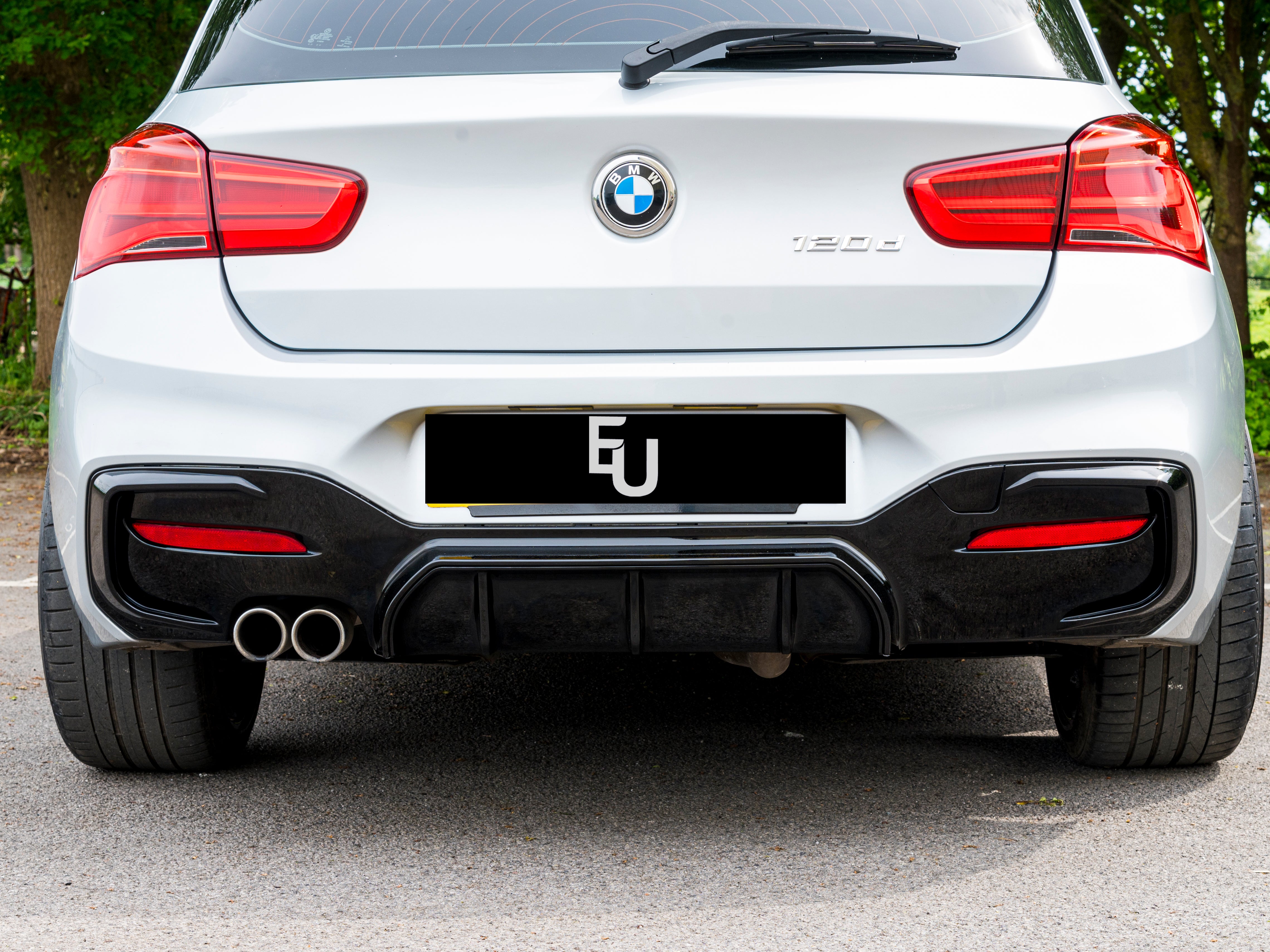 FOR BMW 1 SERIES F20 F21 LCI GLOSS BLACK REAR DIFFUSER LIP VALANCE BUMPER 15-19