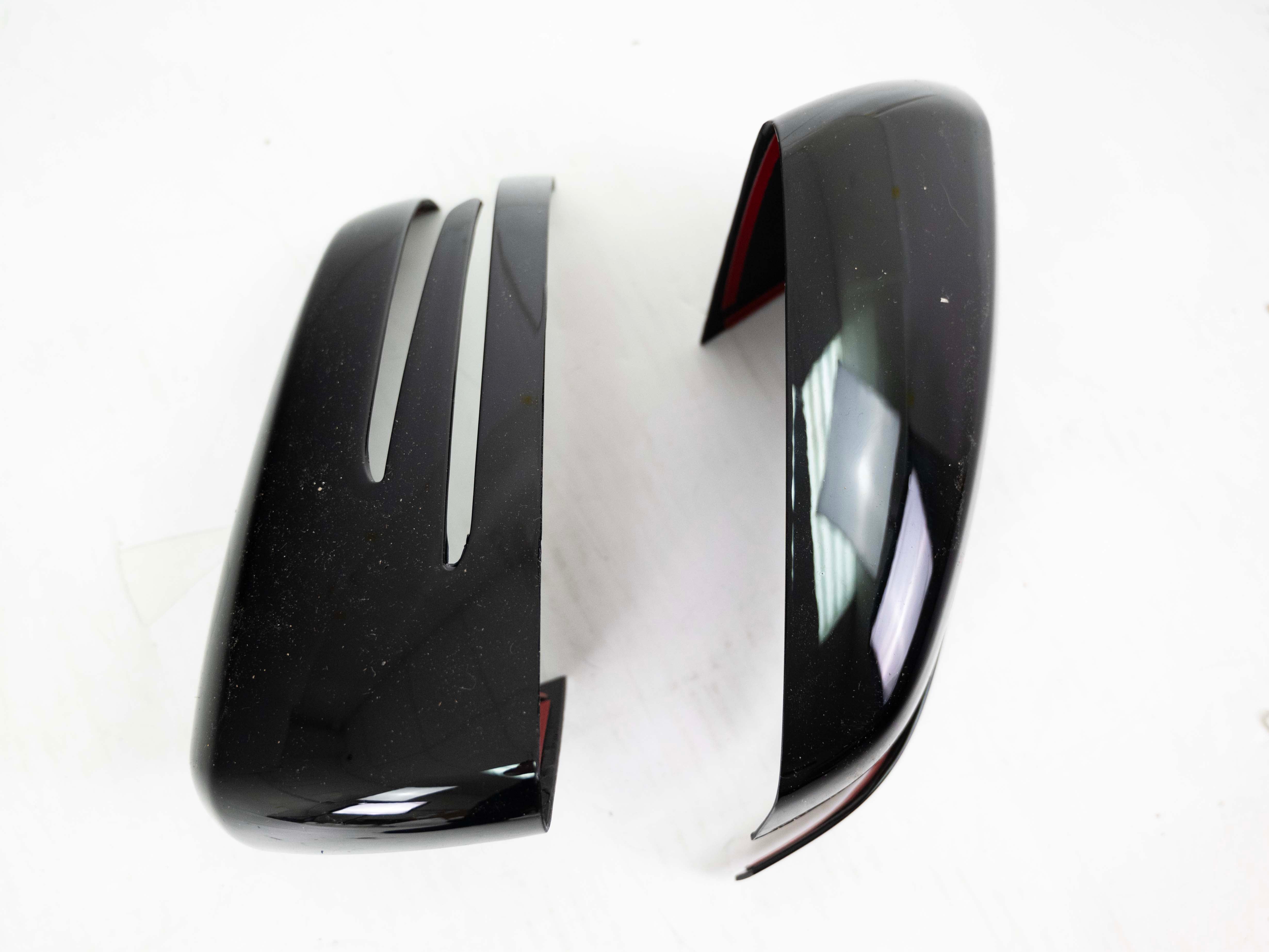 GLOSS BLACK WING MIRROR COVER CAPS FOR MERCEDES A C S CLASS W221 W204 W176 C117