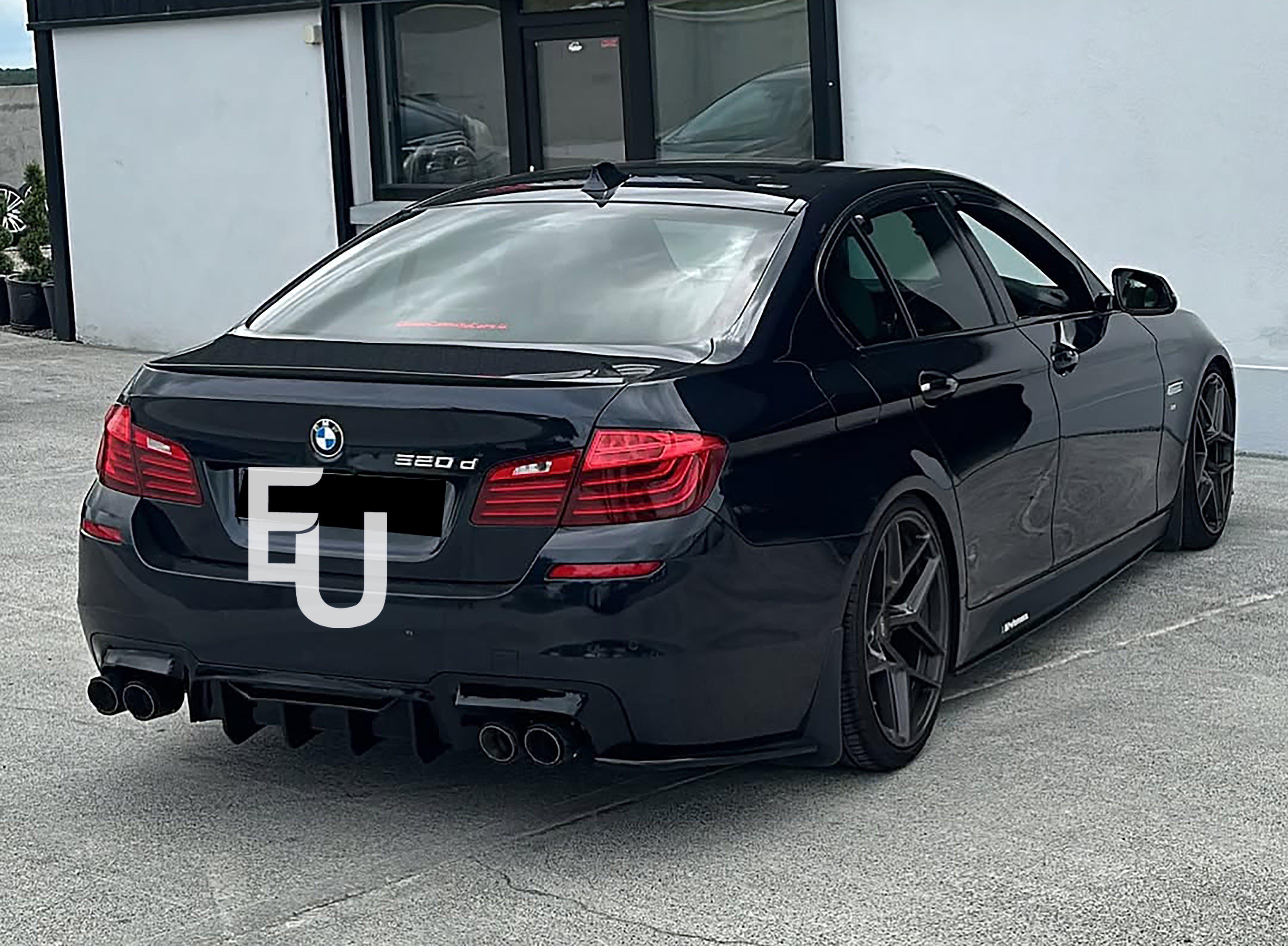 FOR BMW 5 SERIES F10 REAR BUMPER DIFFUSER MSPORT SPLITTER VALANCE GLOSS BLACK