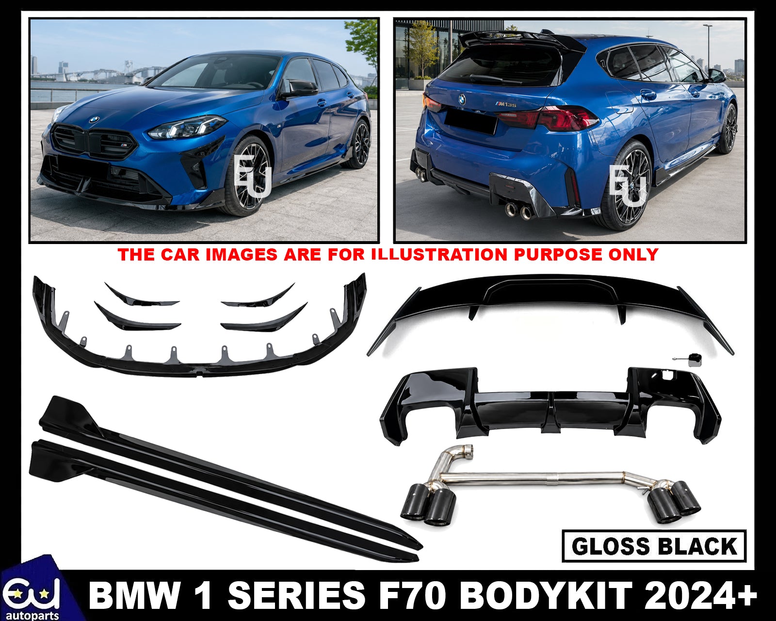 FOR BMW 1 SERIES F70 M SPORT BODYKIT BODY KIT FRONT SPLITTER REAR DIFFUSER SKIRT