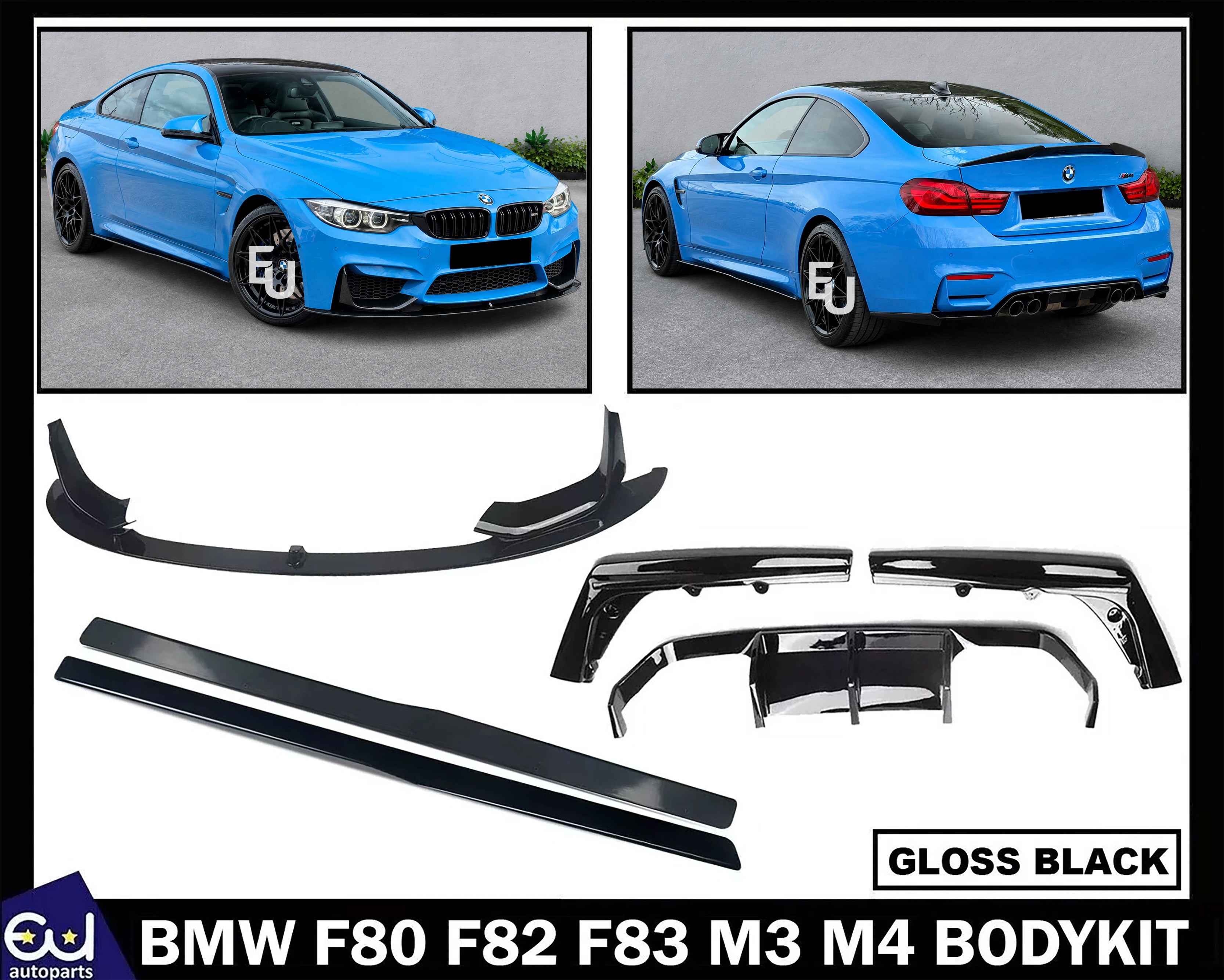 FOR BMW F80 F82 F83 M3 M4 FRONT SPLITTER LIP REAR DIFFUSER BODYKIT BODY KIT