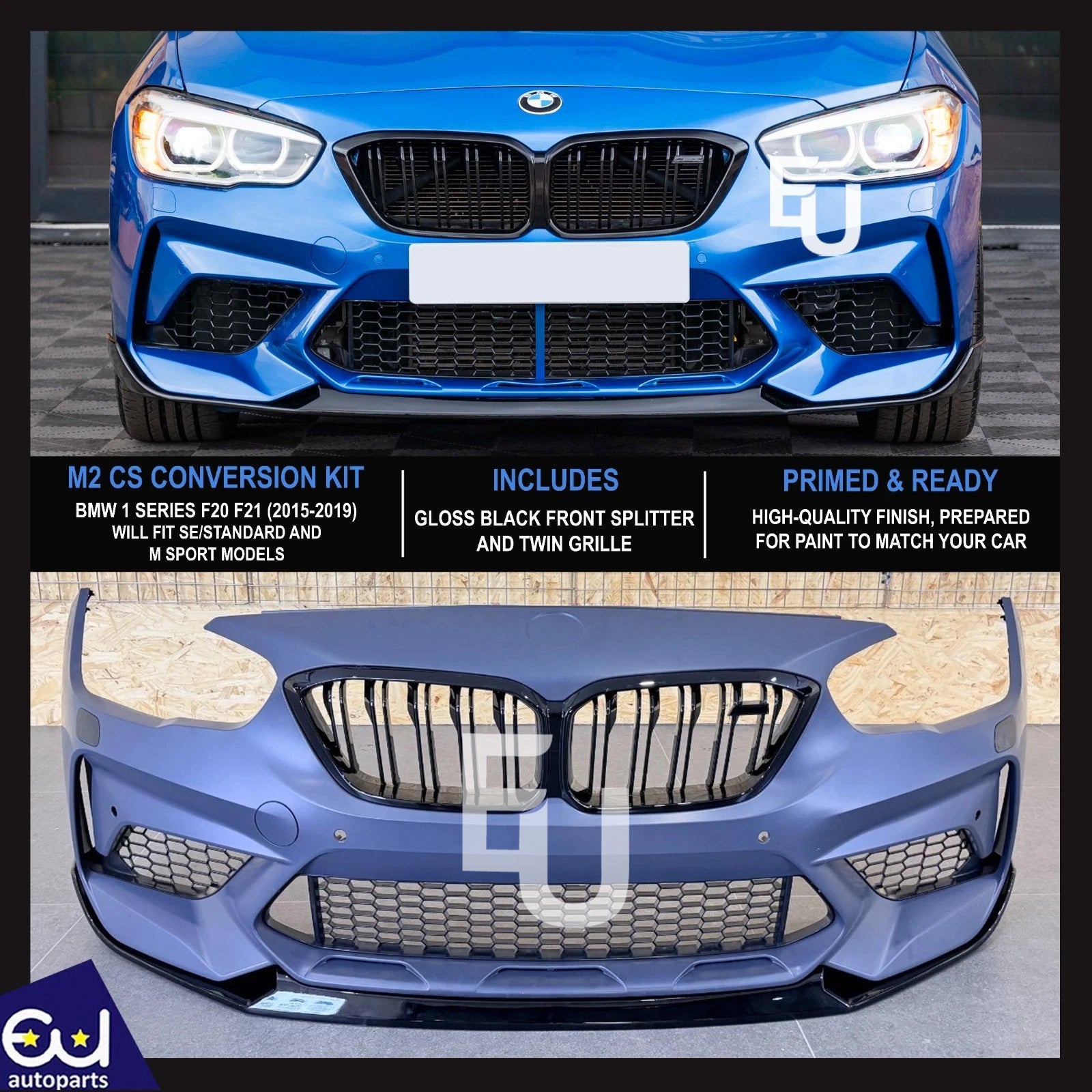 FRONT BUMPER FOR BMW 1 SERIES F20 F21 M2 COMPETITION LOOK CONVERSION 2015-2019