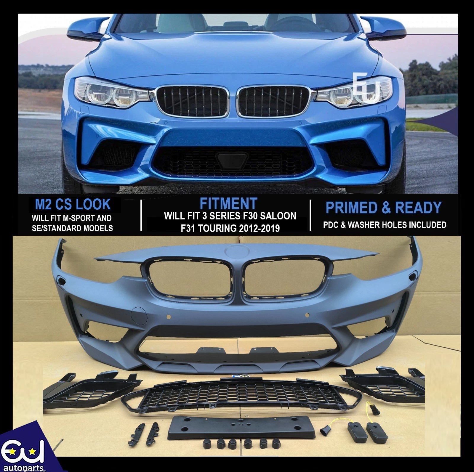 FOR BMW 3 SERIES F30 F31 M2C M3CS STYLE FRONT BUMPER 2012-2018