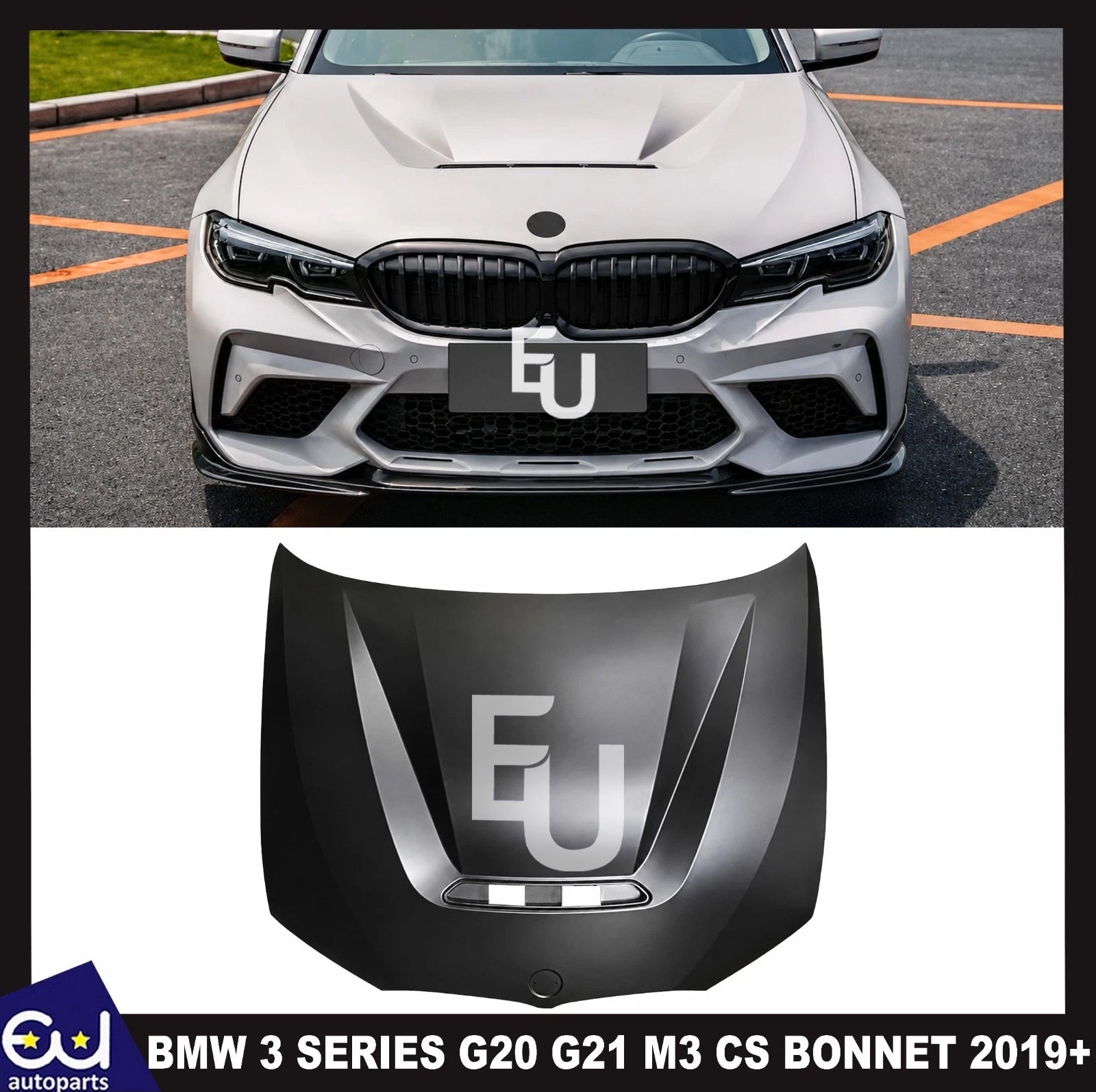 M3 CS STYLE VENTED PRIMED IRON BONNET HOOD FOR BMW 3 SERIES G20 G21 2019+