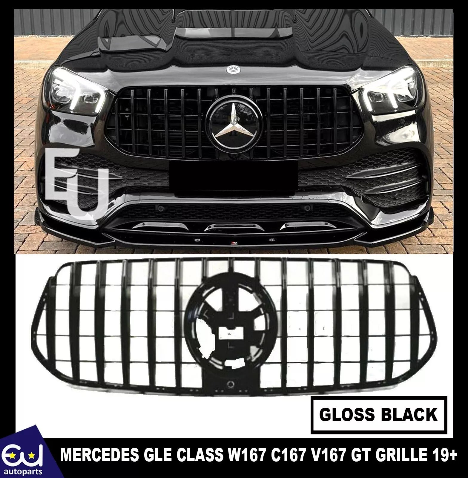 FOR MERCEDES GLE CLASS W167 C167 V167 GTR GT PANAMERICANA GRILLE GRILL GLOSS 19+