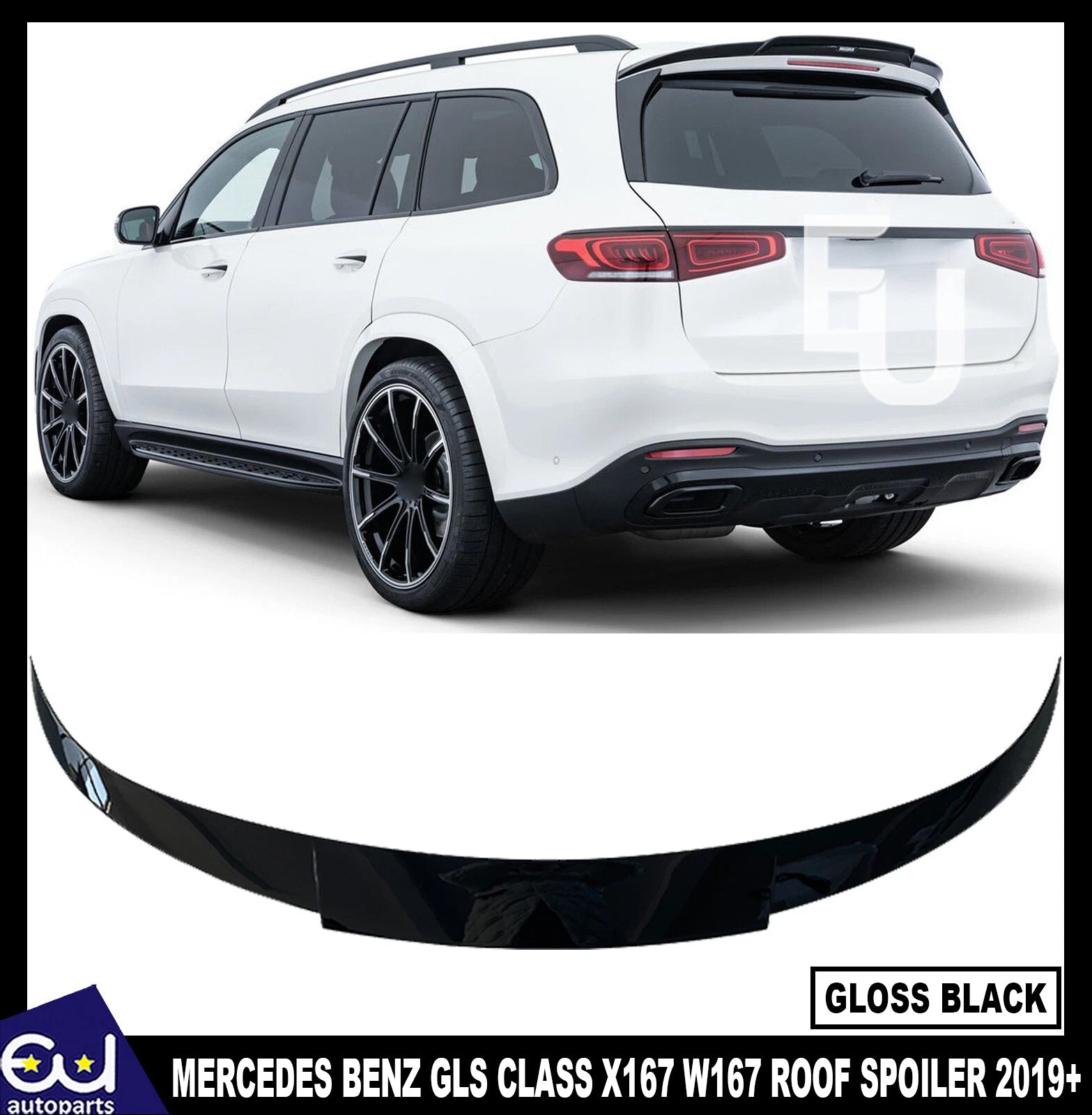 REAR ROOF BOOT SPOILER WING FOR MERCEDES BENZ X167 W167 GL GLS AMG 2019+ BLACK