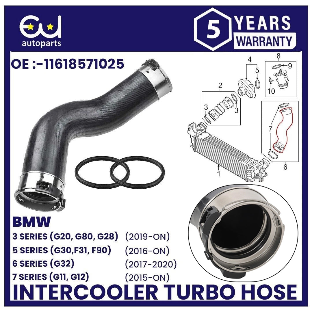 CHARGING AIR HOSE FOR BMW 5 SERIES 330D 530D 540D 730D XDRIVE G20 G21 G30 3.0