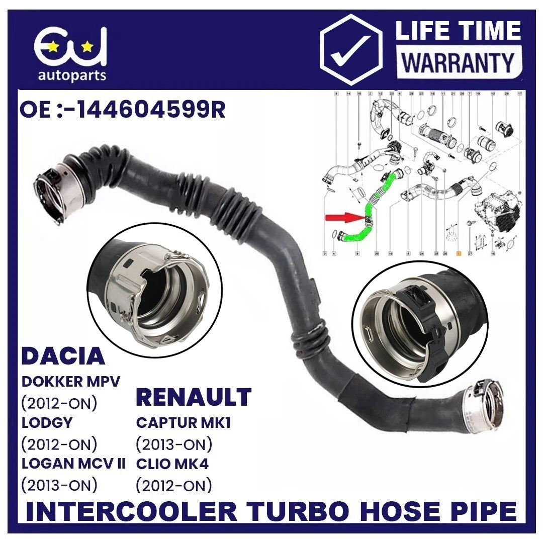 TURBO INTERCOOLER HOSE PIPE FOR RENAULT CAPTUR I CLIO IV 1.5 DCI 144604599R