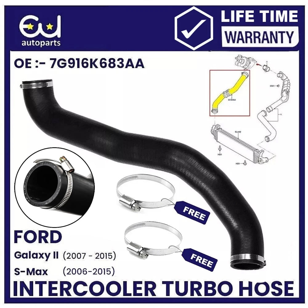 FOR FORD MONDEO MK4 S-MAX GALAXY 2.0TDCI TURBO INTERCOOLER HOSE PIPE 7G916K683AA