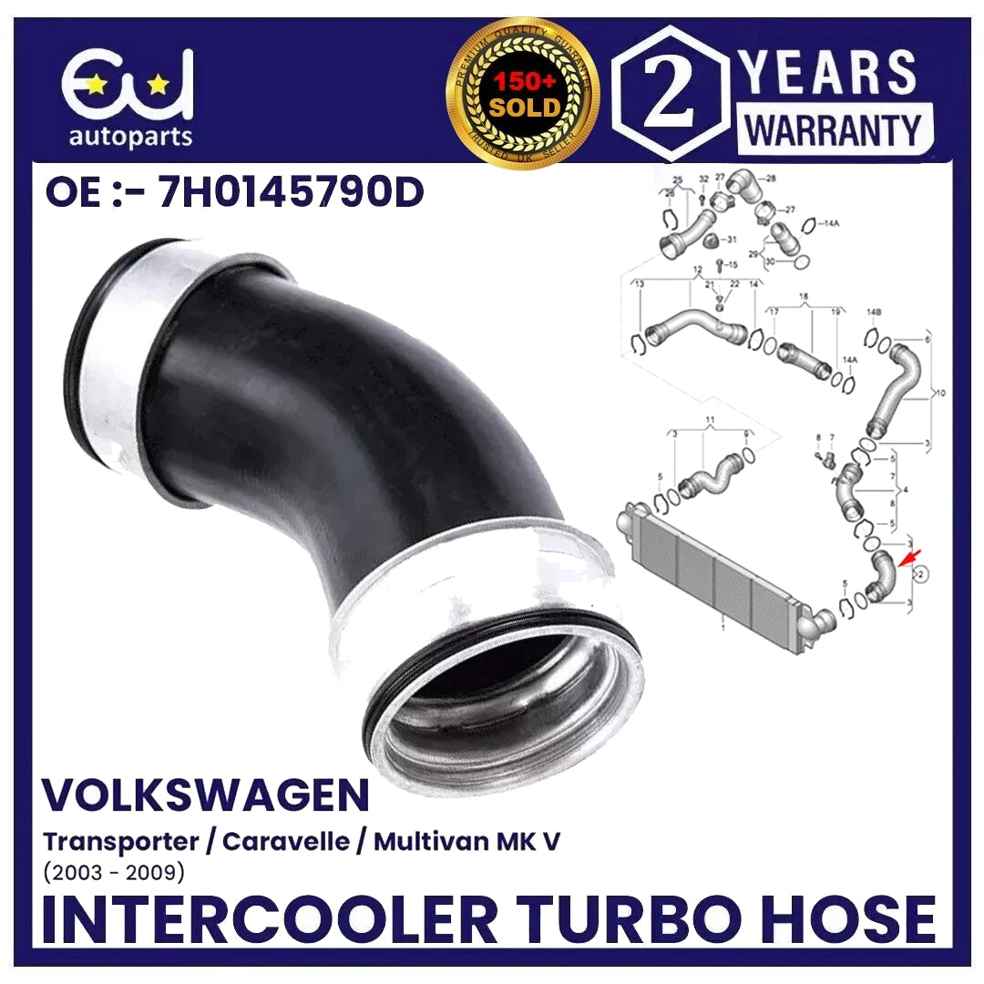 TURBO INTERCOOLER HOSE PIPE FOR VW T5 TRANSPORTER 1.9 TDI 2.5 TDI 7H0145790D
