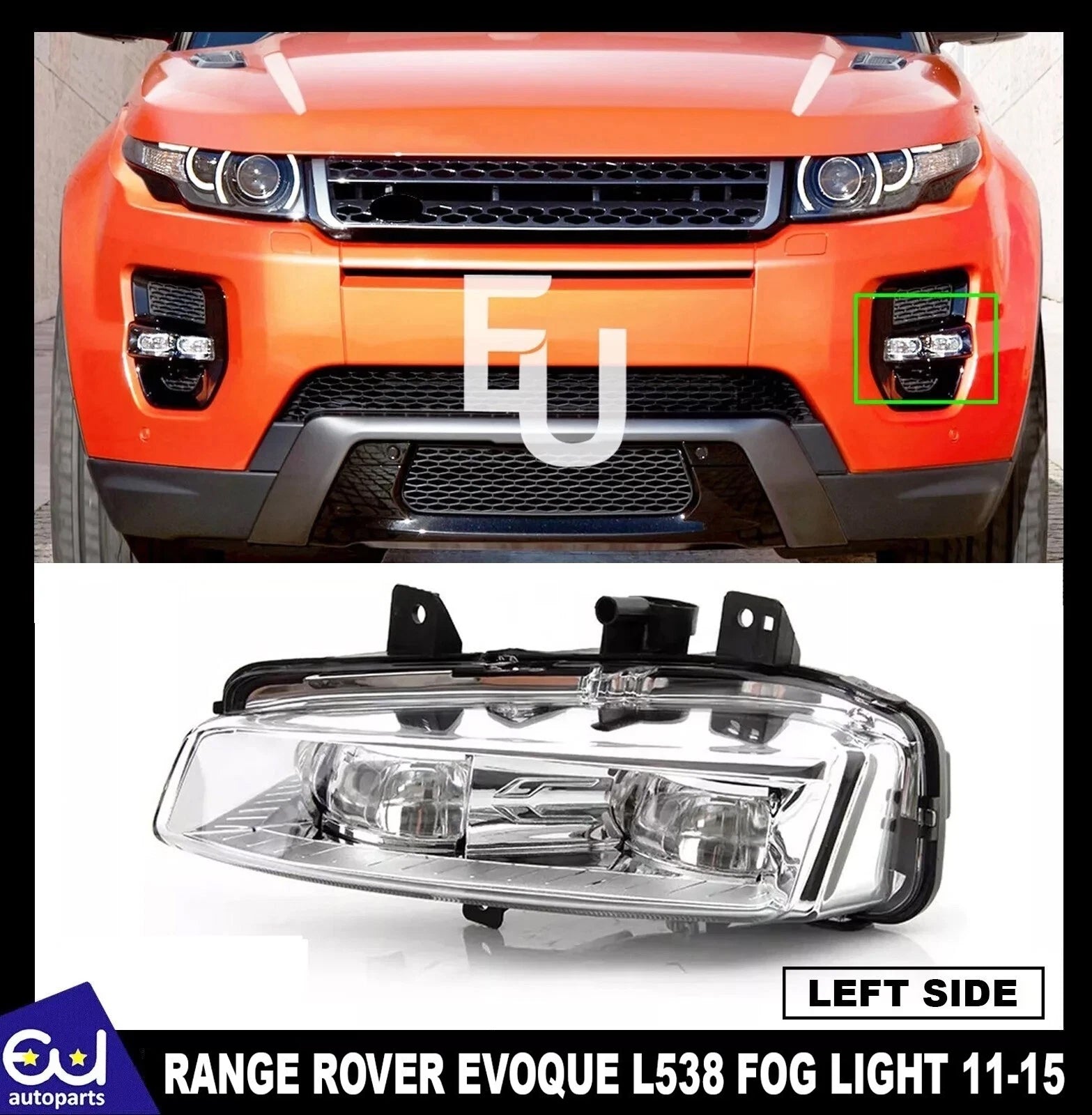 LEFT N/S PASSENGER SIDE FRONT FOG LIGHT LAMP FOR RANGE ROVER EVOQUE L538 11-15