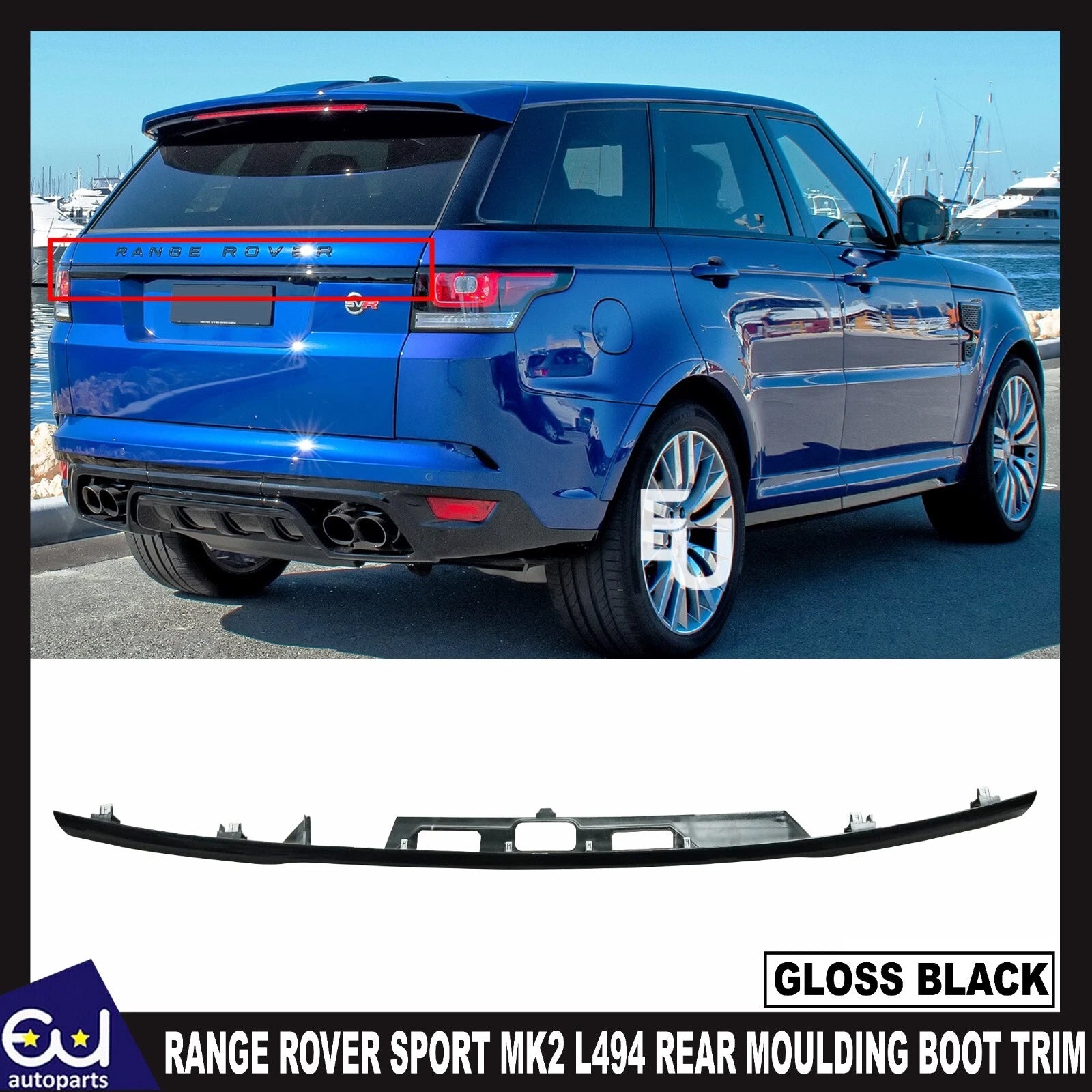 FOR RANGE ROVER SPORT L494 MK2 13-22 REAR MOULDING BOOT TRIM AUTOBIOGRAPHY BLACK