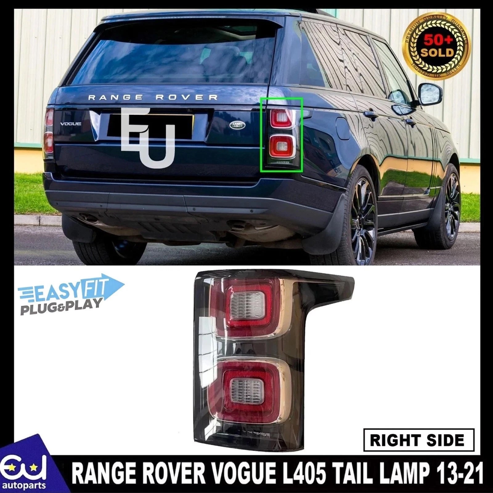 RIGHT O/S REAR TAIL LIGHT BRAKE LAMP FOR RANGE ROVER VOGUE L405 2013-2021