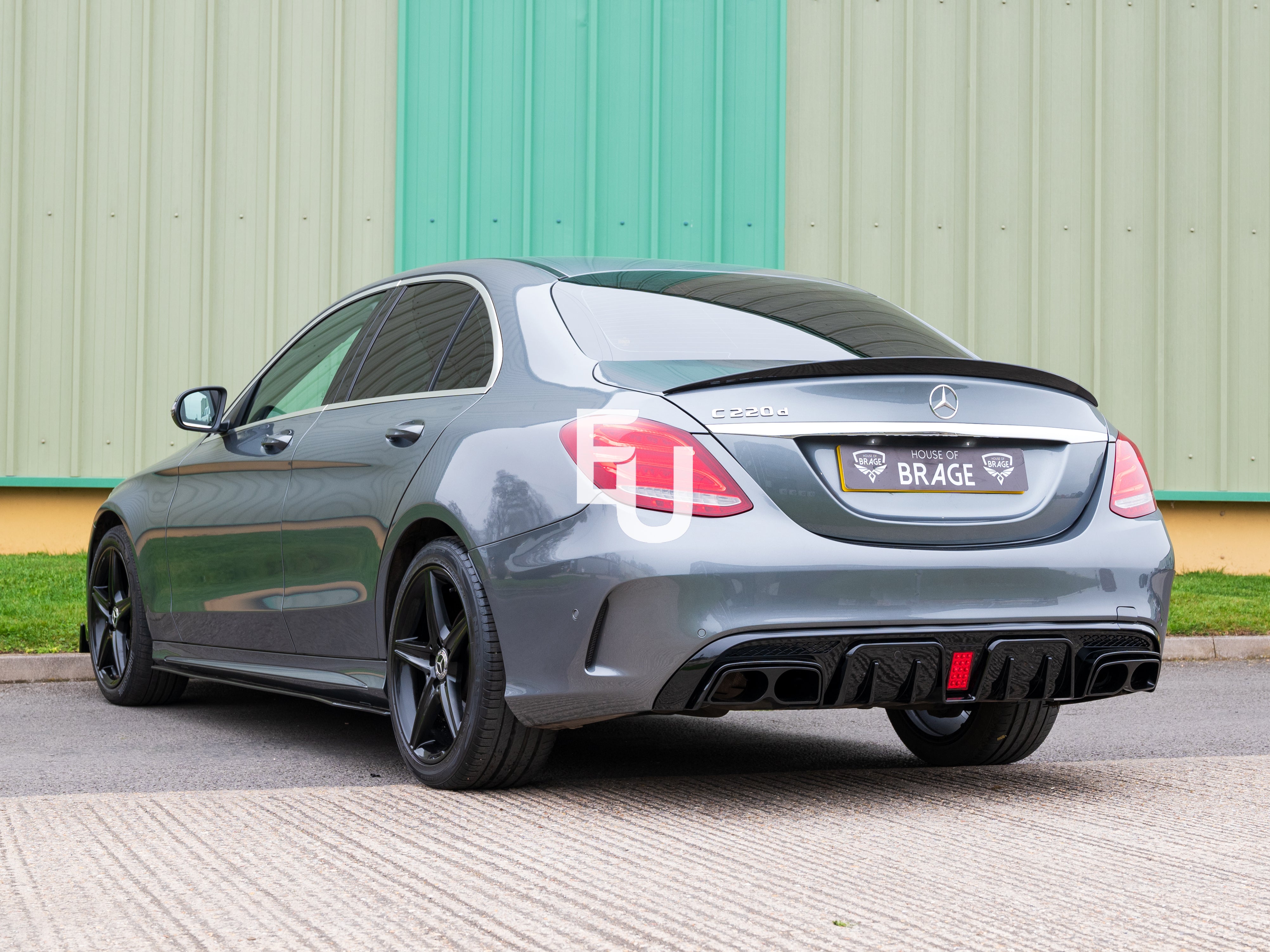 FOR MERCEDES BENZ C CLASS W205 AMG C63 REAR BUMPER DIFFUSER AMG F1 LIGTH STYLE