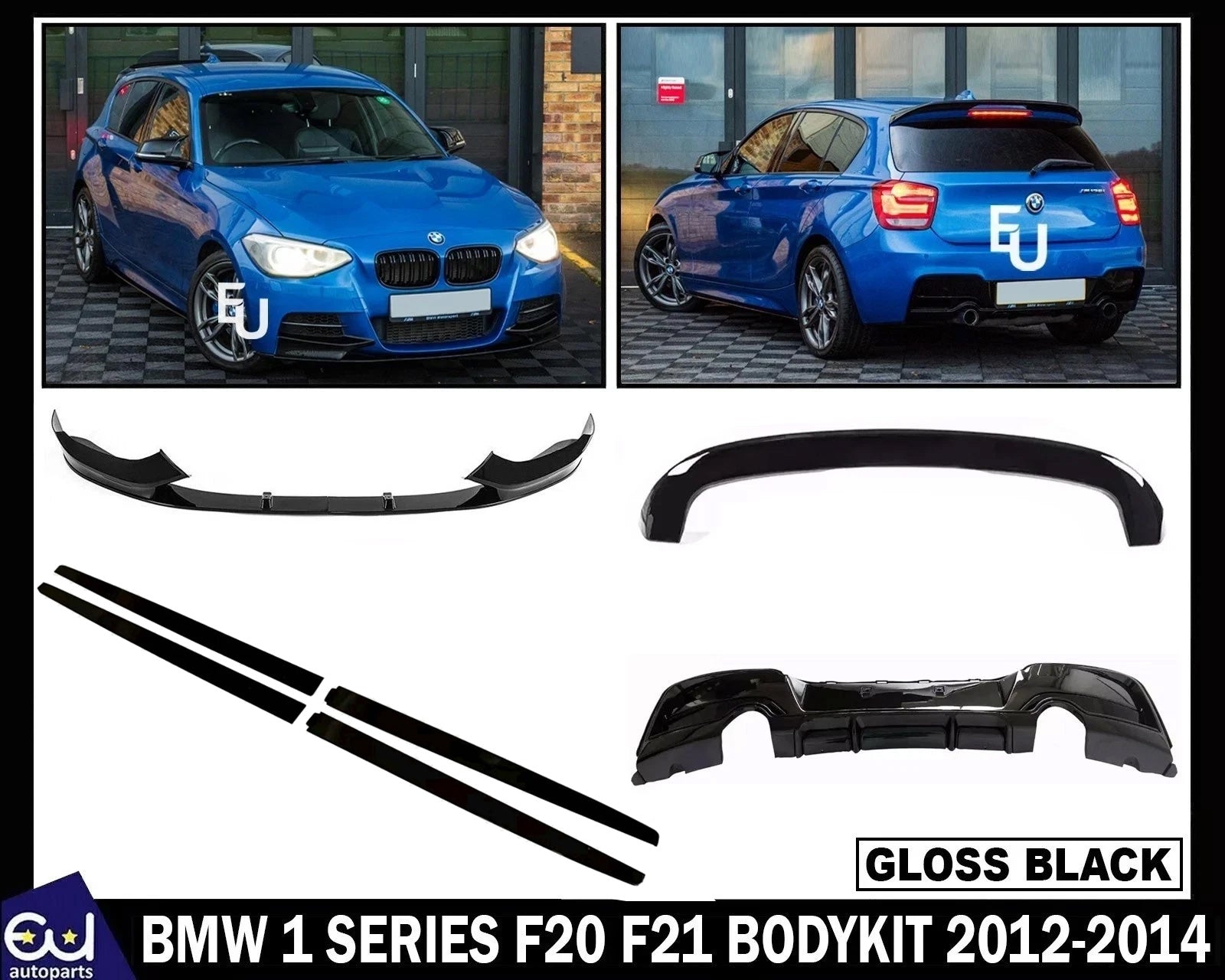 FOR BMW 1 SERIES F20 F21 BODYKIT BODY KIT FRONT LIP SPLITTER REAR DIFFUSER 12-14
