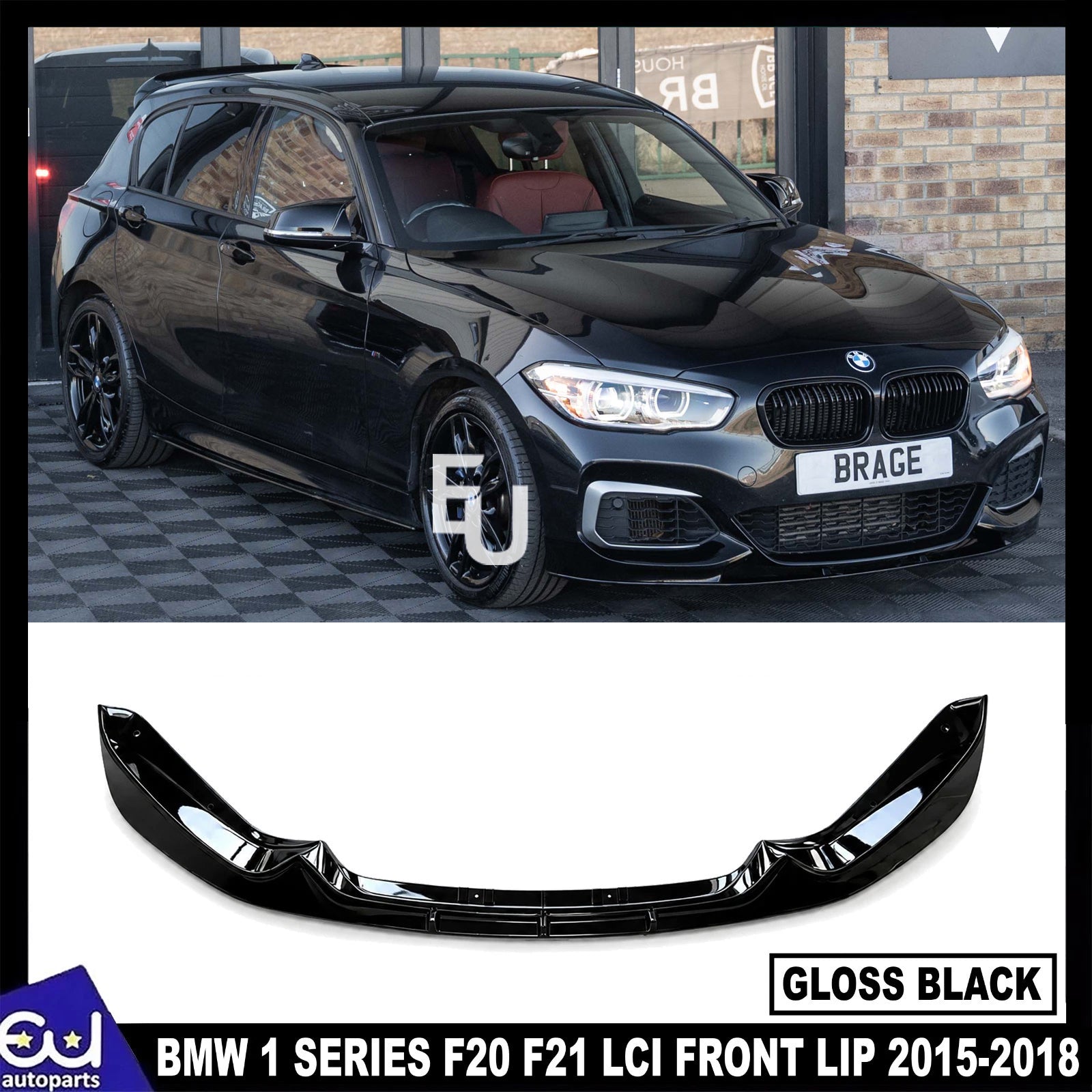 FRONT BUMPER SPLITTER SPOILER LIP FOR BMW 1 SERIES F20 F21 LCI M STYLE 2015-2018
