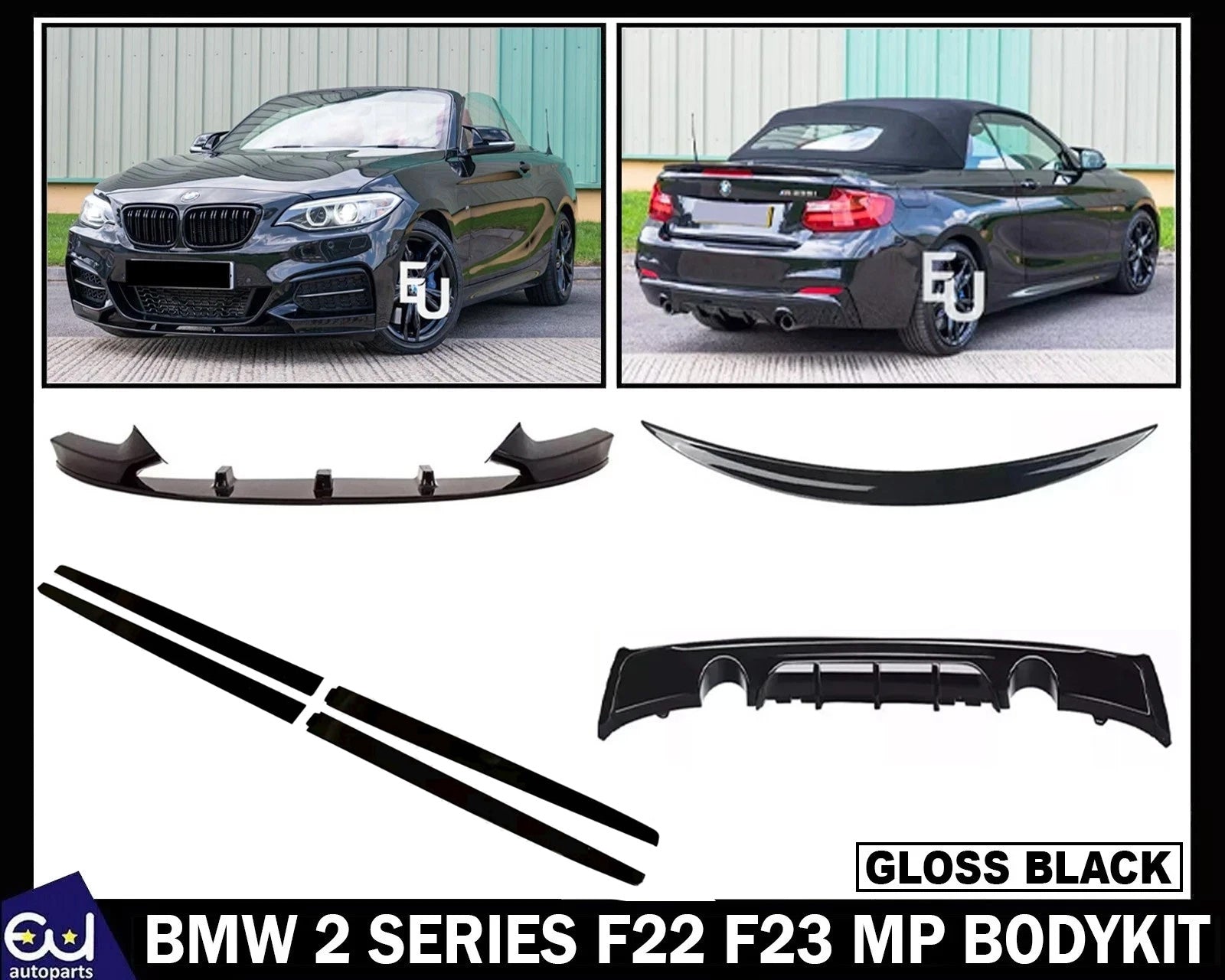 FOR BMW 2 SERIES F22 F23 MP BODYKIT BODY KIT FRONT SPLITTER LIP REAR DIFFUSER