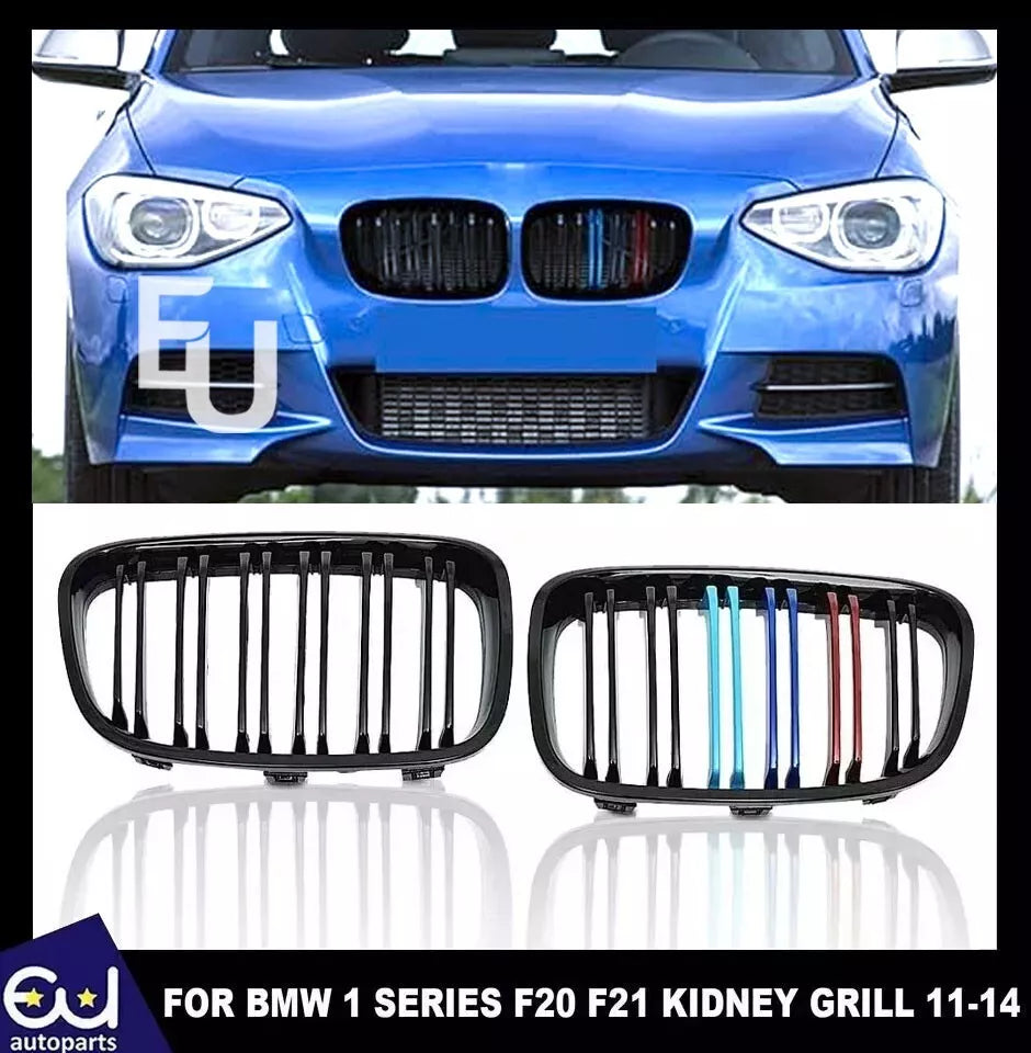 FOR BMW F20 F21 1 SERIES M COLOR KIDNEY GRILL GRILLE TWIN BAR 2011-2014 UK