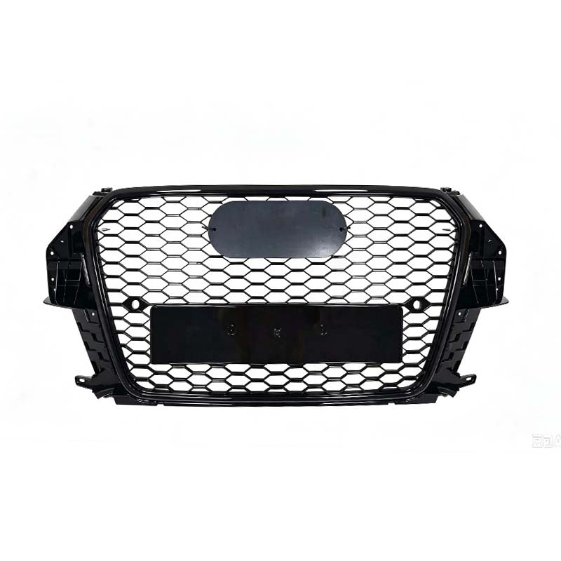 RSQ3 STYLE FRONT BUMPER HONEYCOMB GRILLE FOR AUDI Q3 8U 2011-2015 GLOSS BLACK
