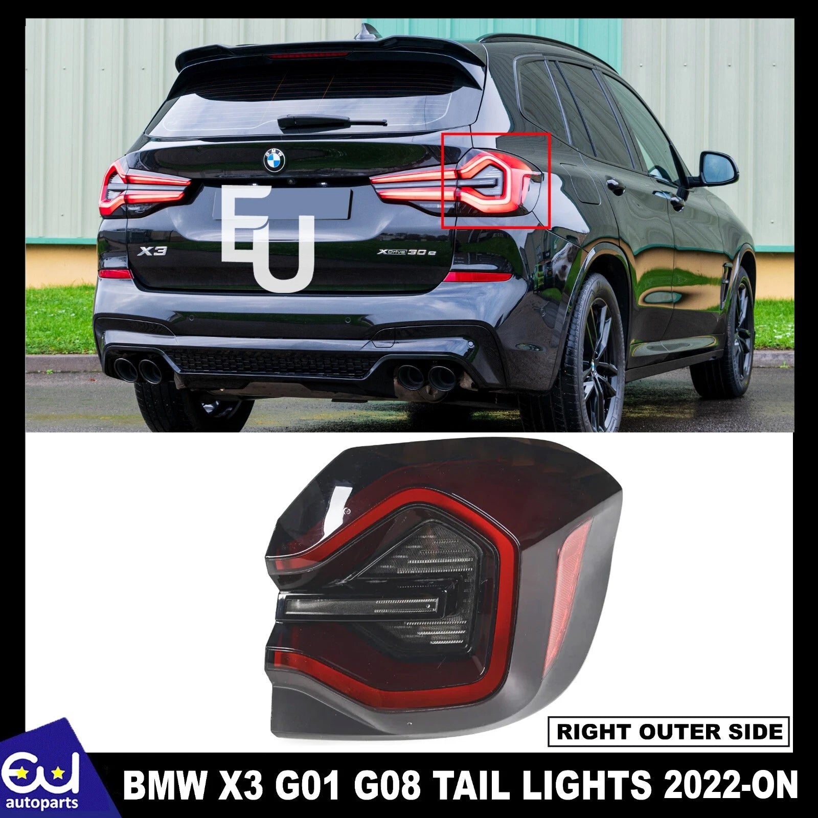 RIGHT REPLACEMENT OUTER TAIL REAR LIGHT LAMP FOR BMW X3 G01 G08 2022-ONWARDS