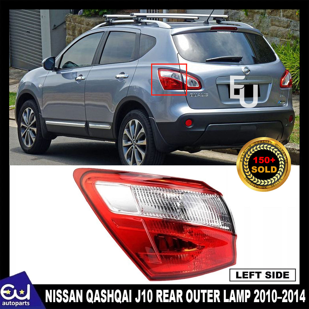 LEFT PASSENGER N/S OUTER REAR TAIL LIGHT LAMP FOR NISSAN QASHQAI J10 2010–2014