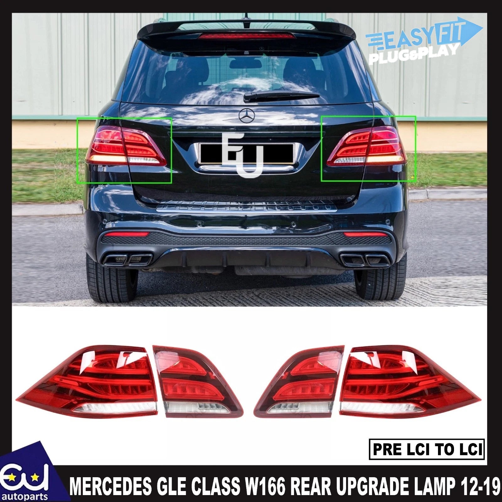 FOR MERCEDES GLE CLASS W166 LED RIGHT LEFT UPGRAD TAIL LIGHT BRAKE LAMP 12-2019