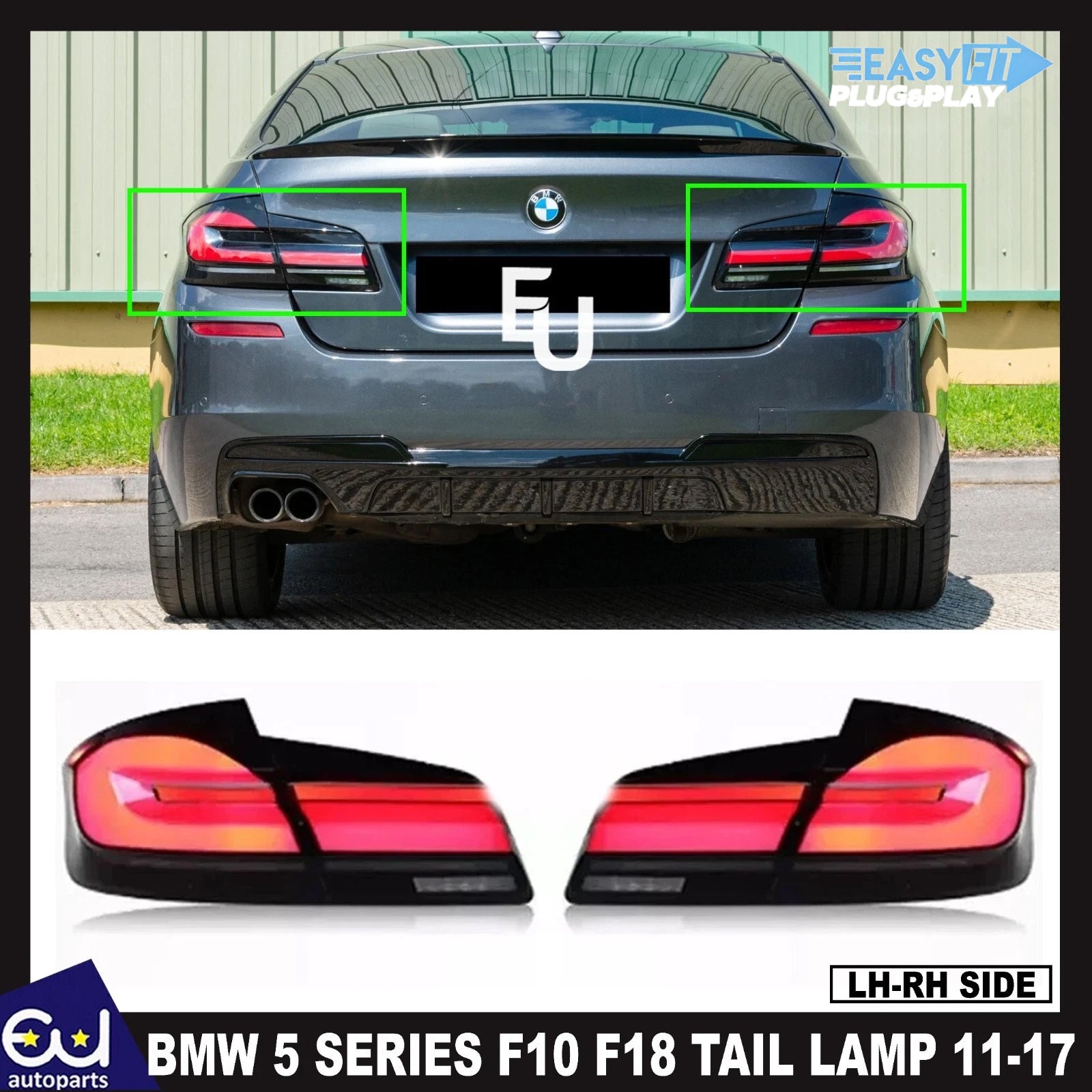 F10 F18 SEQUENTIAL REAR TAIL LAMP LED G30 STYLE LIGHT FOR BMW 5 SERIES 2011-17