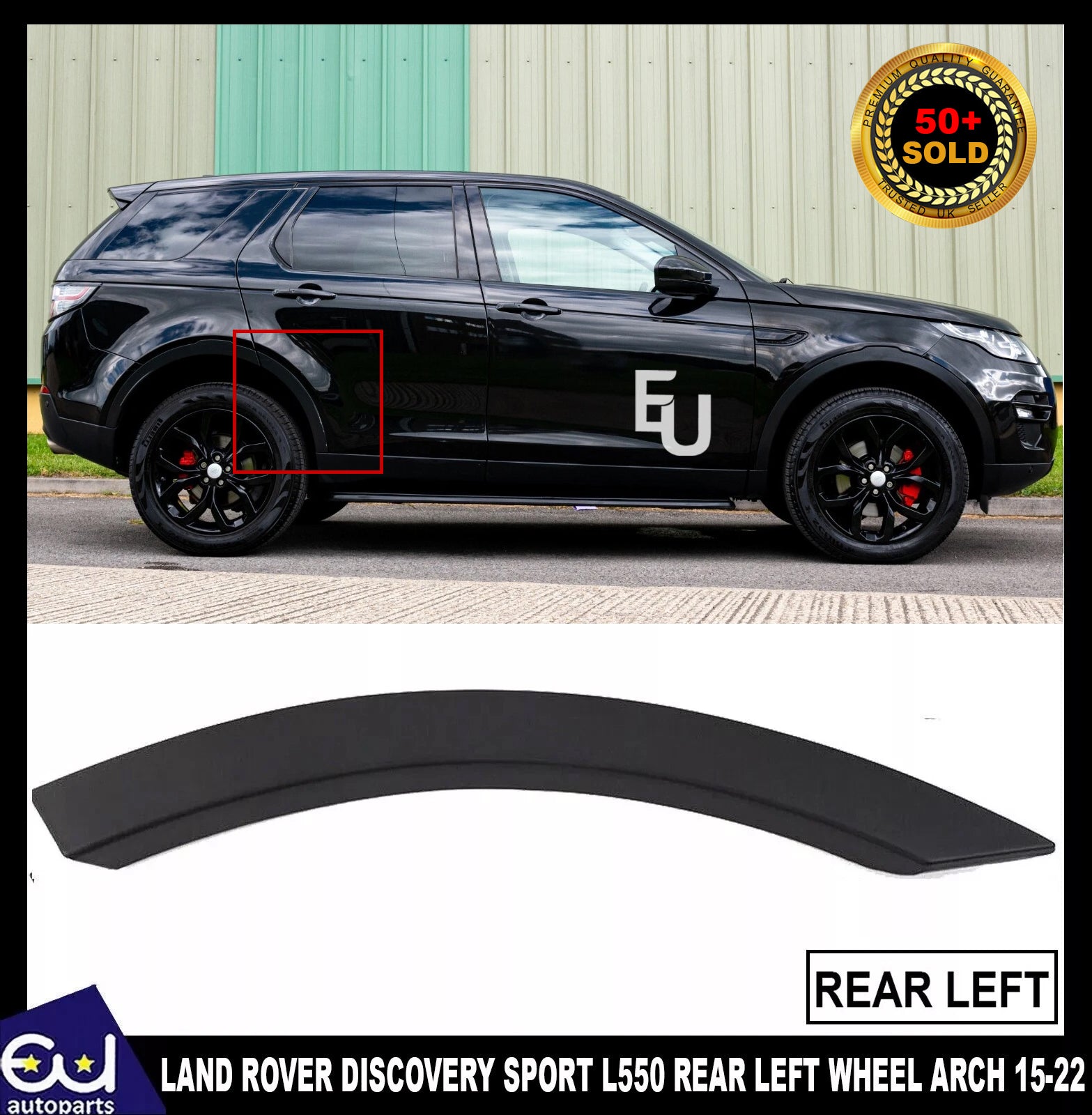 REAR LEFT PASSENGER SIDE WHEEL ARCH DOOR MOLDING FOR DISCOVERY SPORT L550 15-22