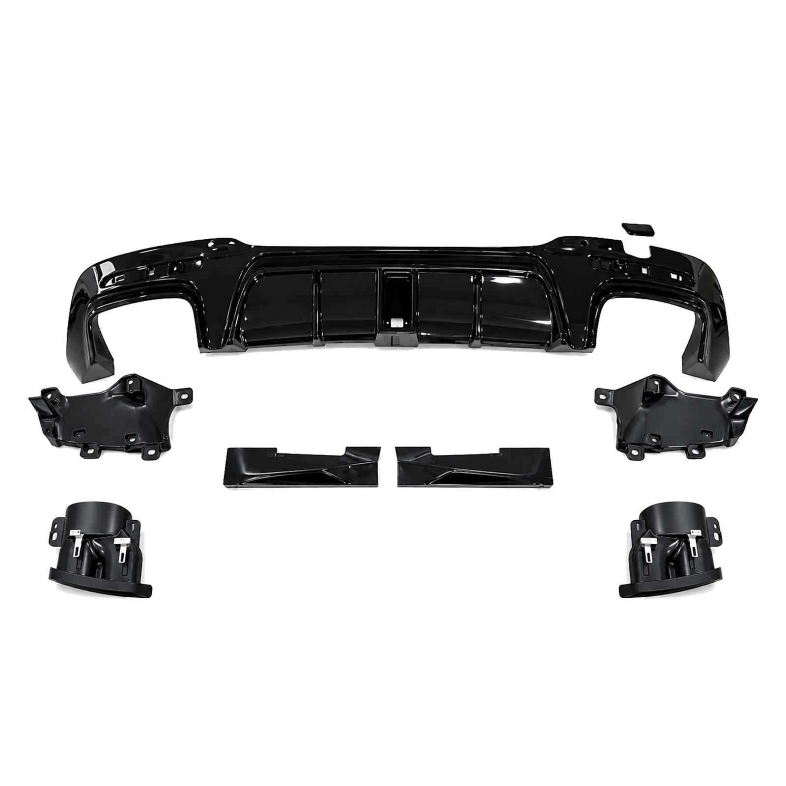 FOR MERCEDES S CLASS W222 S63 B STYLE AMG REAR DIFFUSER TAILPIPE 2017+ FACELIFT