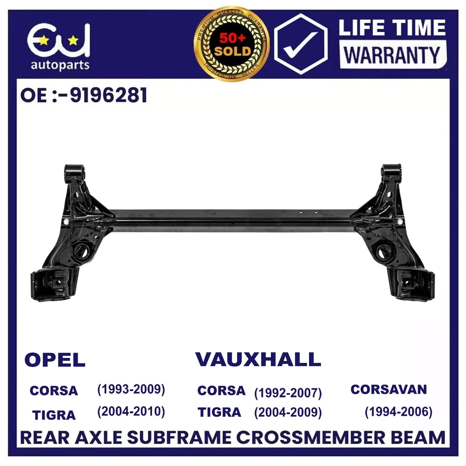 REAR AXLE SUBFRAME BEAM FOR VAUXHALL OPEL CORSA B C 92-09 TIGRA 04-09 9196281