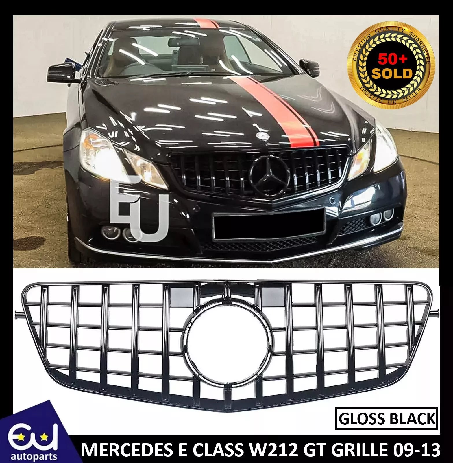 FOR MERCEDES E CLASS W212 FRONT GRILLE GRILL PANAMERICANA GT R STYLE GLOSS 09-13