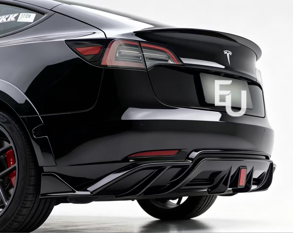 BRAGE DESIGN AERO BODY KIT FRONT SPLITTER REAR DIFFUSER FOR TESLA MODEL 3 2017+