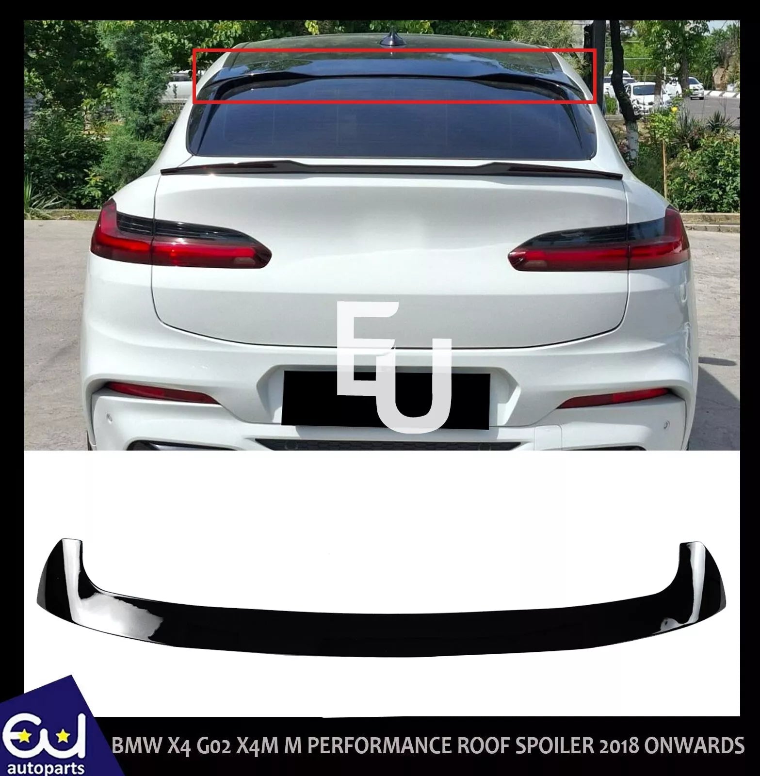 REAR TRUNK ROOF SPOILER WING LIP FOR BMW X4 G02 X4M M SPORT 2018+ GLOSS BLACK
