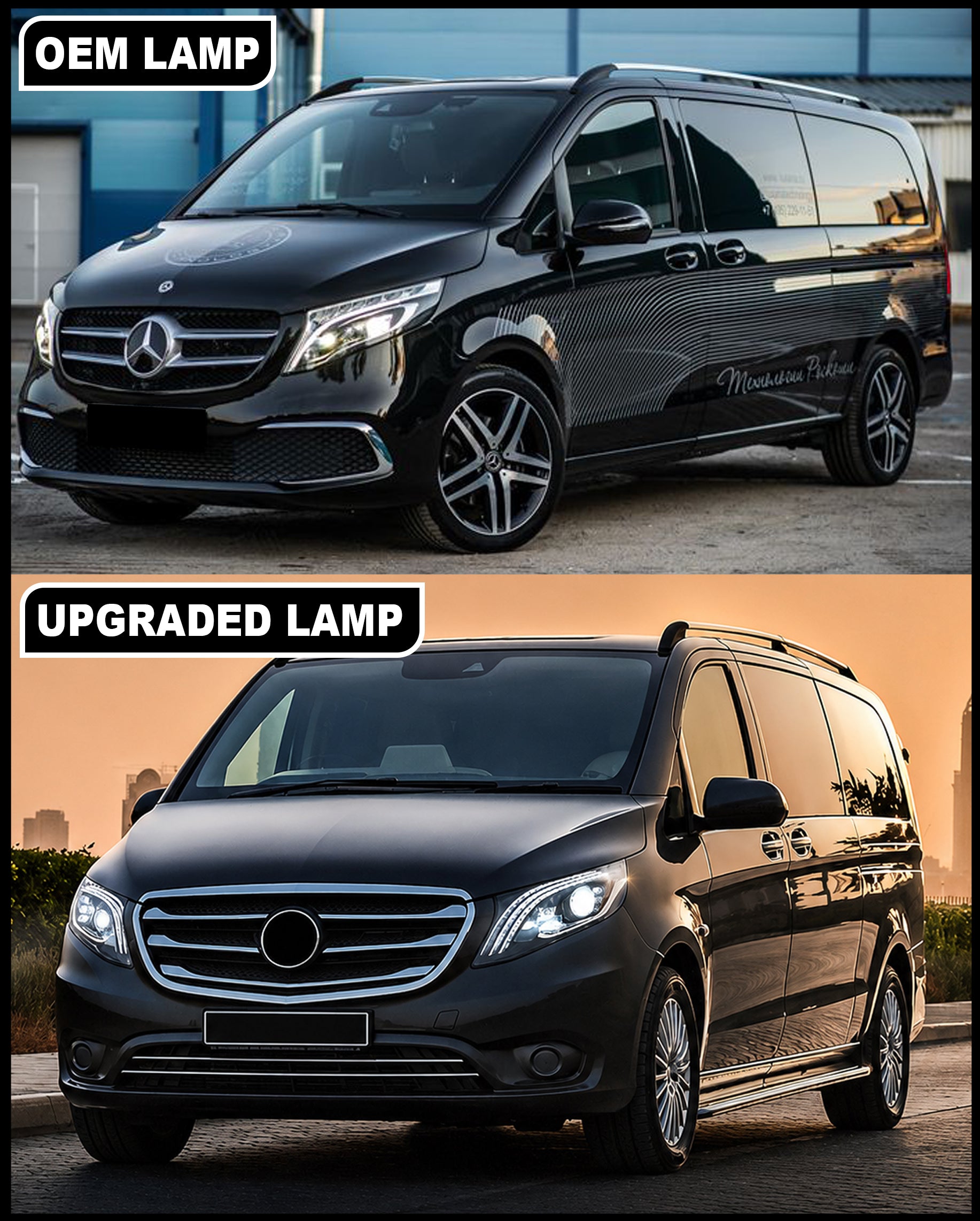 PAIR LED HEADLIGHT LAMP FOR MERCEDES BENZ VITO W447 W/ANIMATION 2016-2023