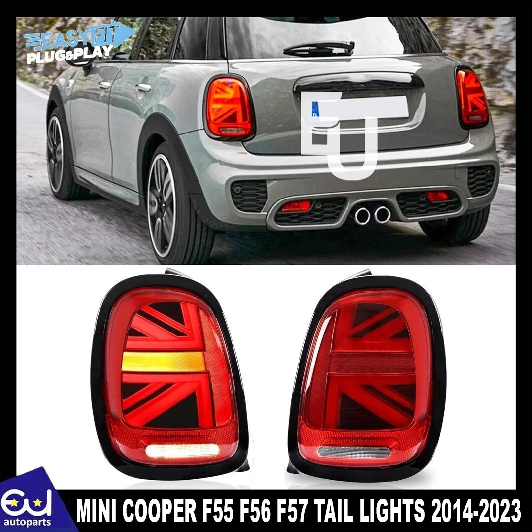 FOR MINI COOPER F55 F56 F57 2014-2023 REAR PAIR RED FULL LED TAIL LIGHTS LAMPS