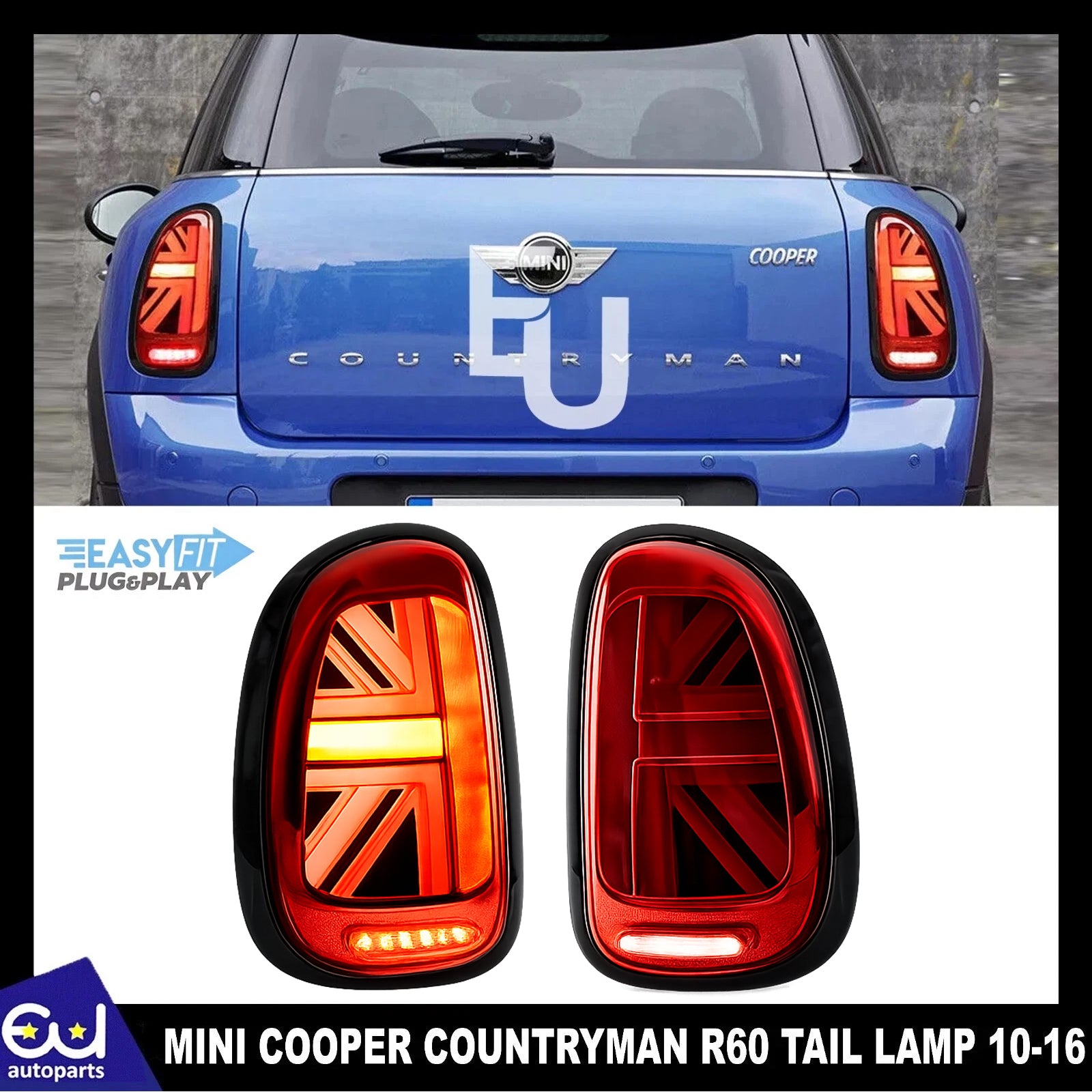 FULL LED TAIL LIGHTS LAMP FOR BMW MINI COOPER COUNTRYMAN R60 ANIMATION 2010-2016