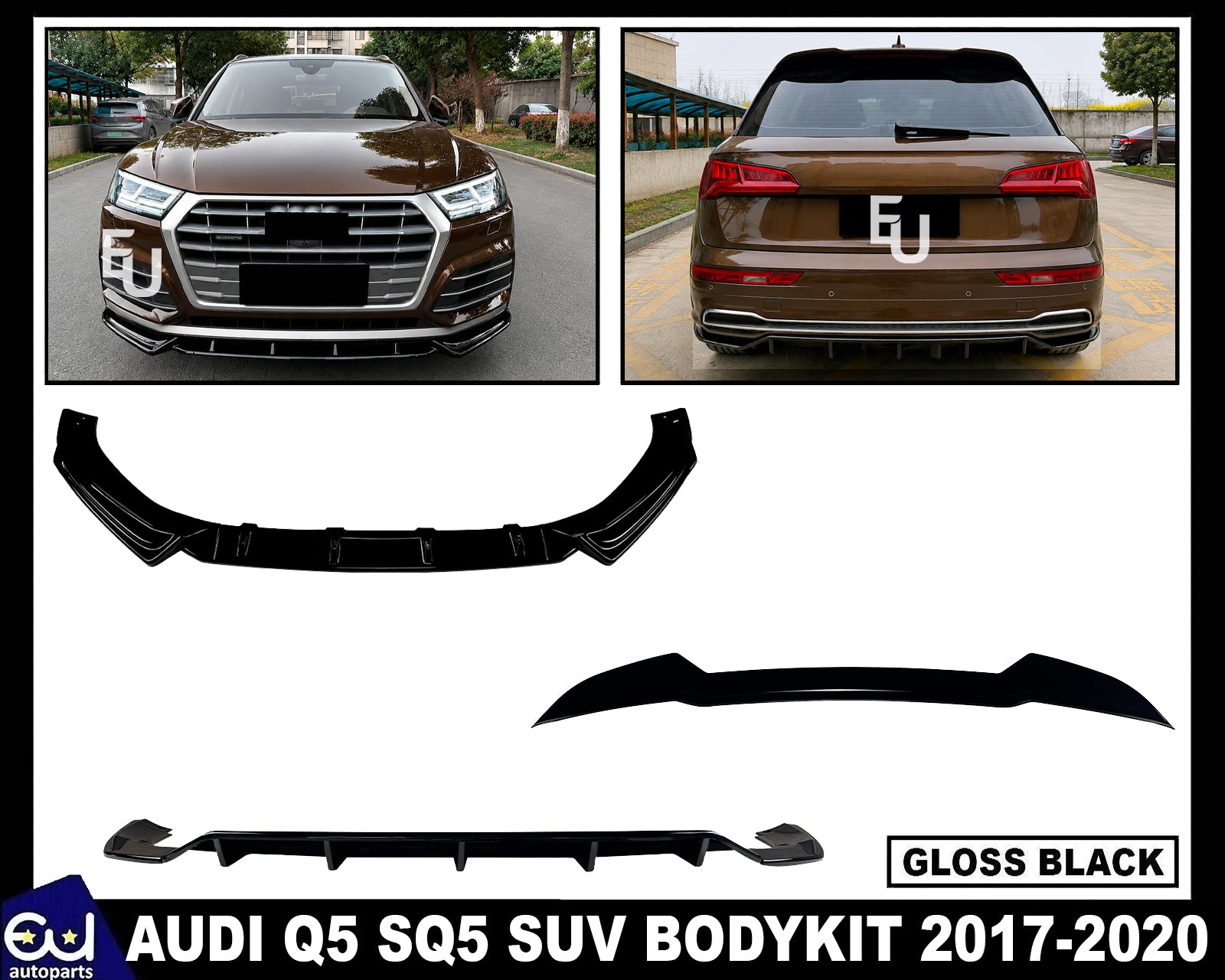 BODYKIT FOR AUDI Q5 SQ5 SUV REAR DIFFUSER FRONT SPLITTER SPOILER BODYKIT 17-2020