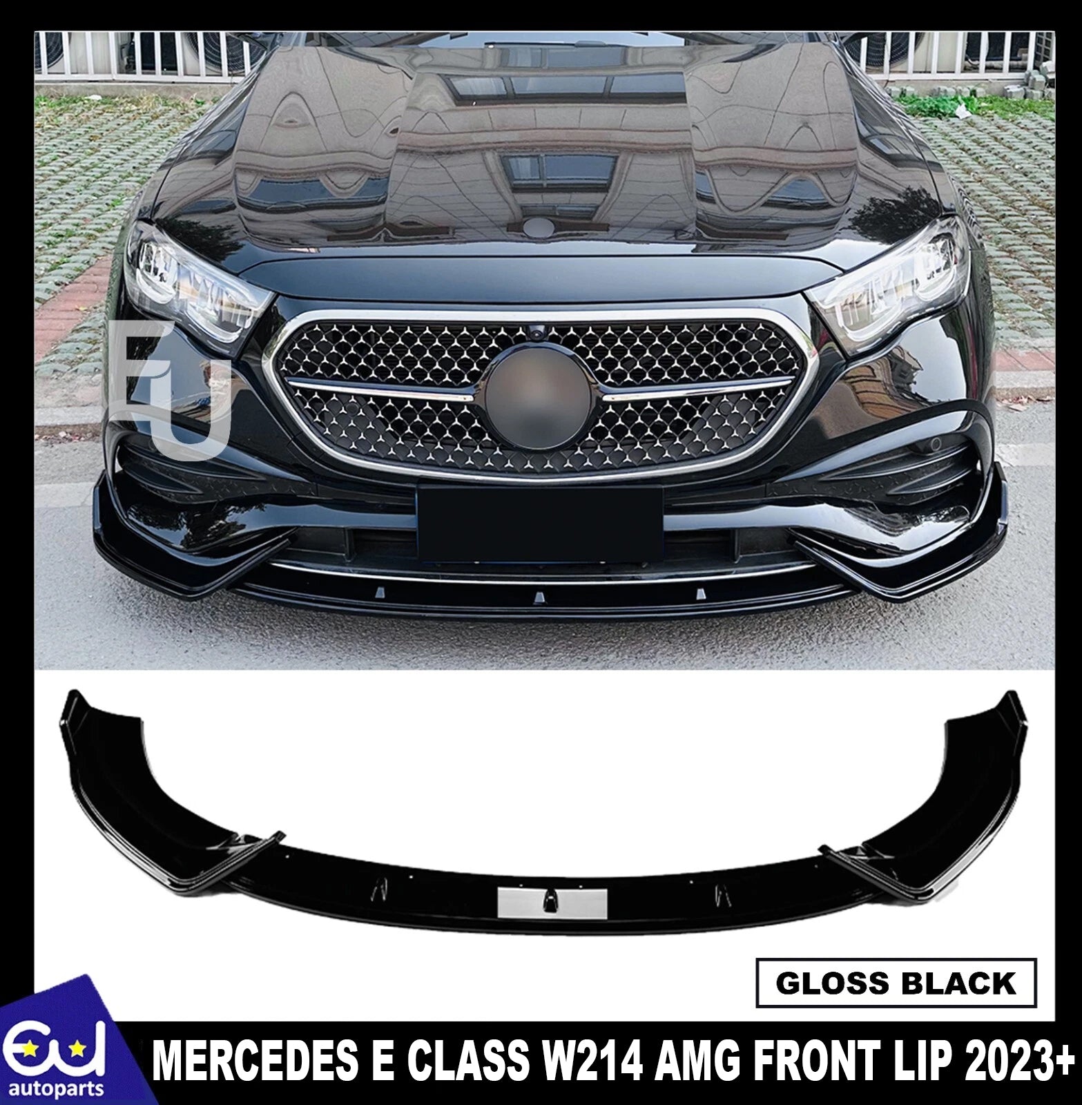 FOR MERCEDES E CLASS W214 AMG LINE 2023+ FRONT SPLITTER LIP BUMPER SPOILER GLOSS
