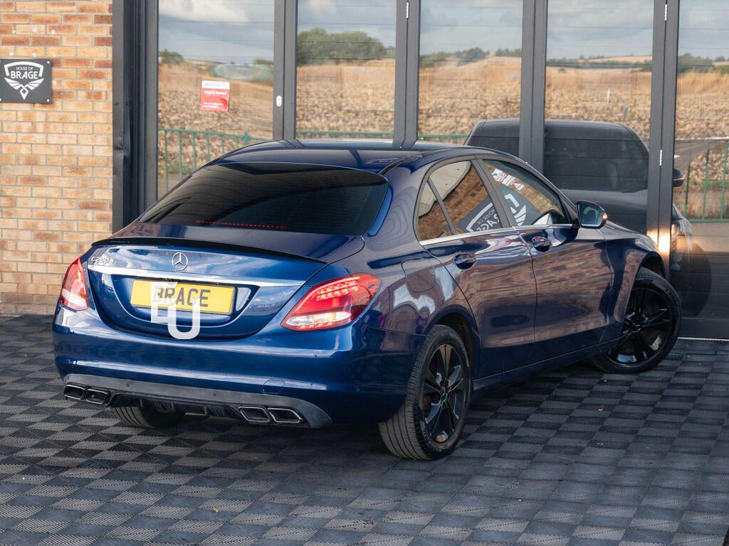 REAR DIFFUSER TAIL PIPE NON AMG FOR MERCEDES C-CLASS W205 C63 LOOK BLACK