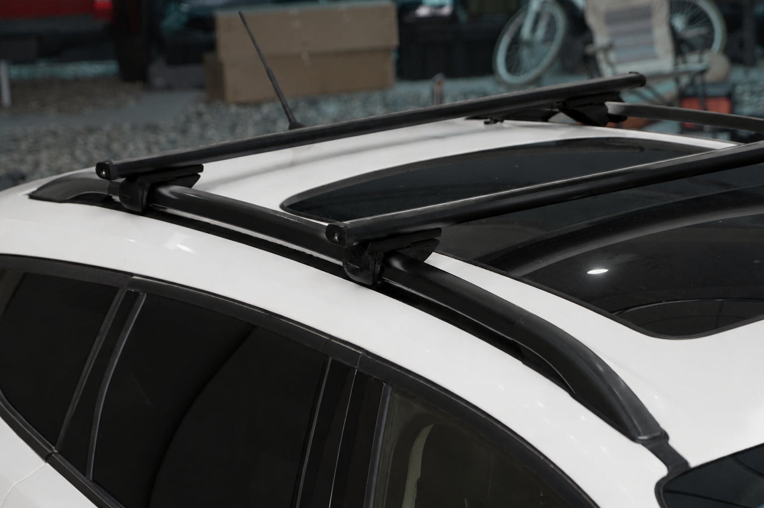FOR HONDA CRV 2017+ CROSS BARS ROOF RAIL RACK BLACK LOCKABLE ADJUSTABLE