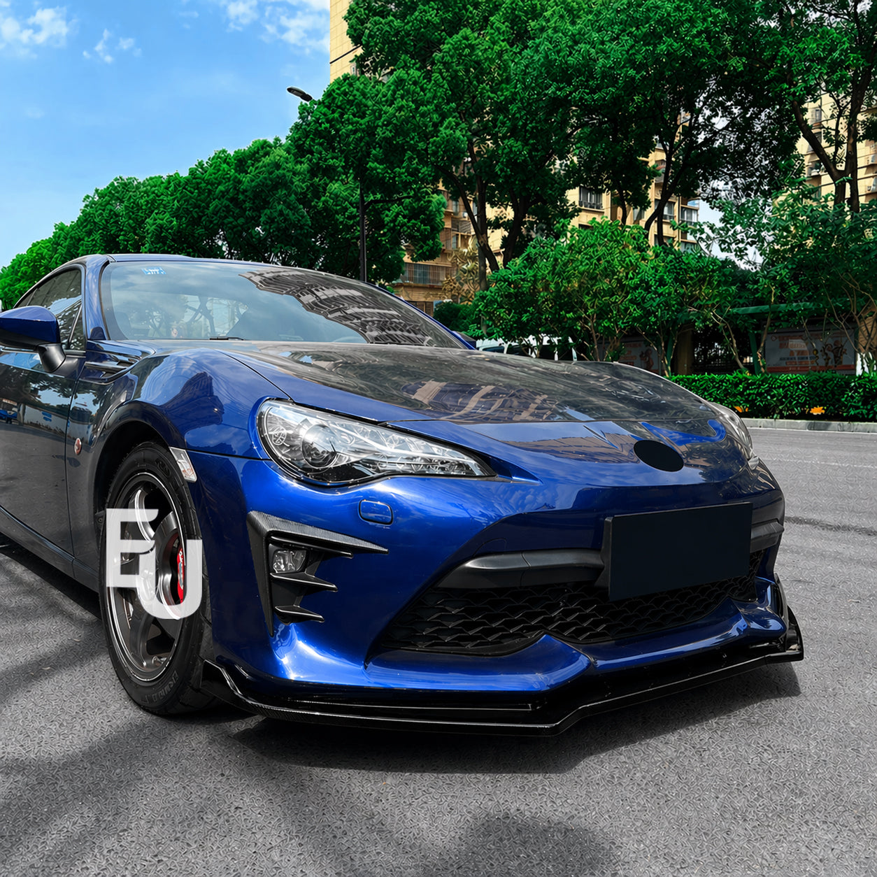 FOR TOYOTA GT86 FACELIFT GLOSS BLACK FRONT SPLITTER SPOILER LIP BODY KIT 17-2020