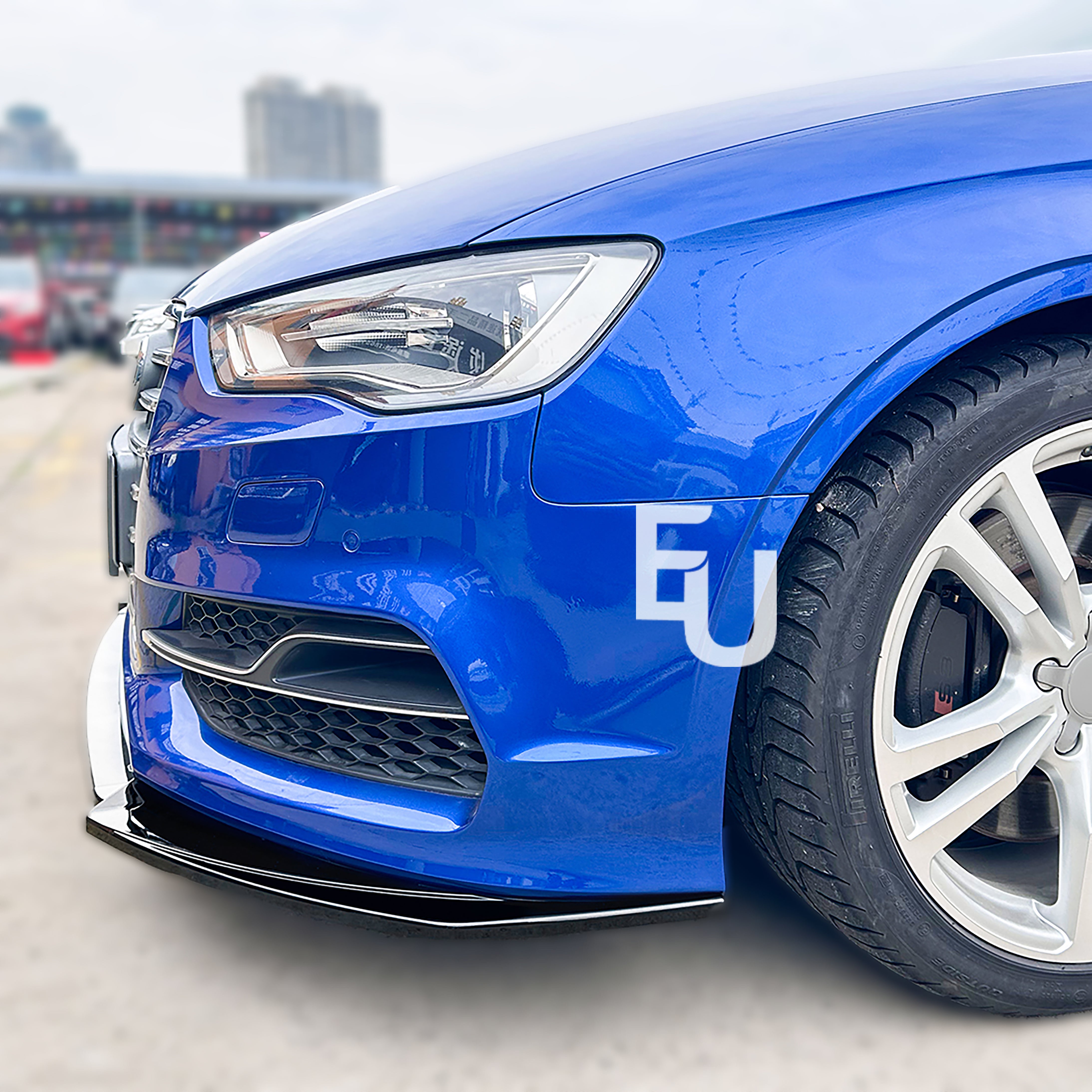 FOR AUDI A3 8V S3 S LINE GLOSS BLACK FRONT SPLITTER SPOILER LIP BODY 2012-16