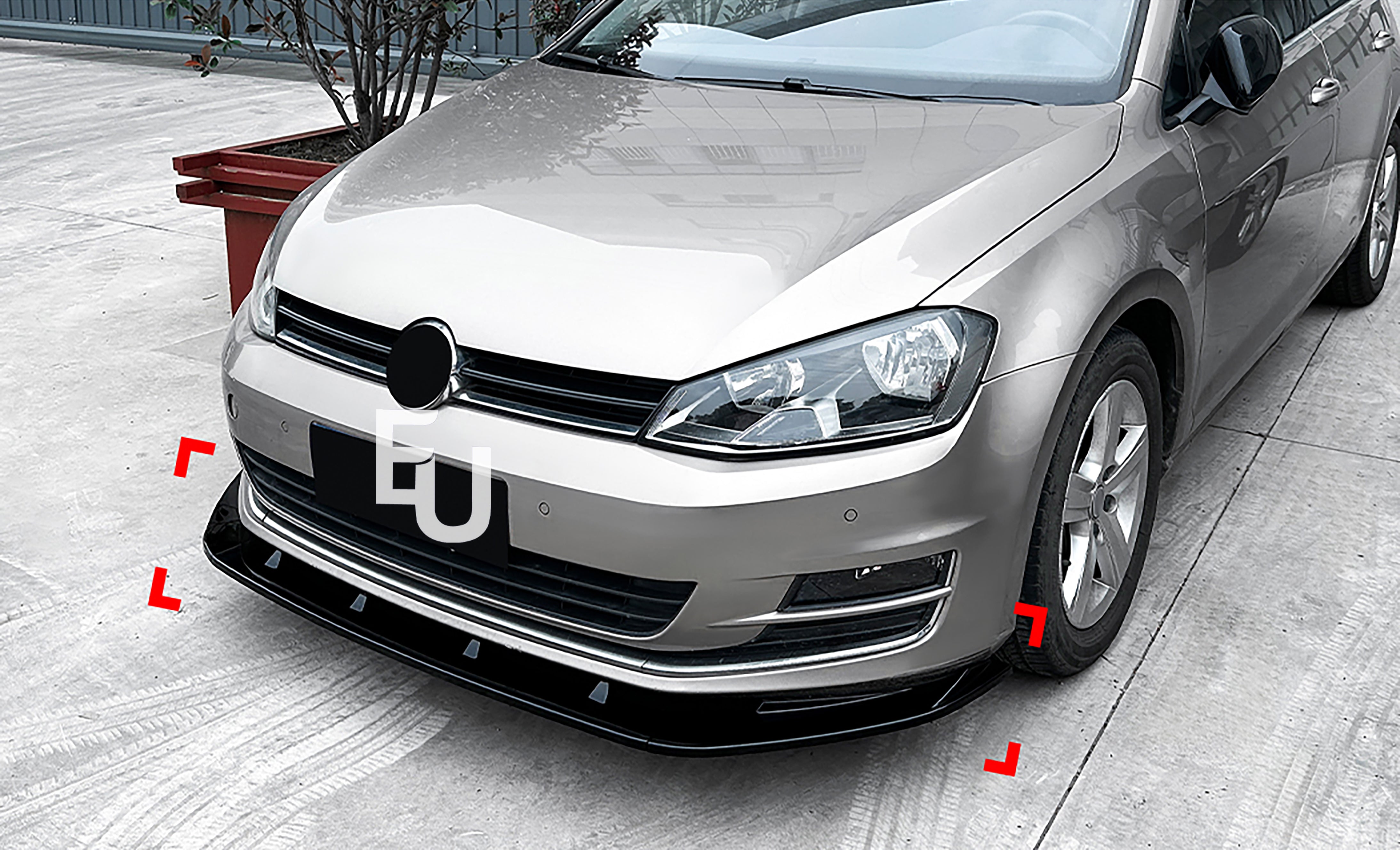 FOR VW GOLF MK7 SE STANDARD TDI TSI GLOSS BLACK FRONT SPLITTER SPOILER LIP 13-16