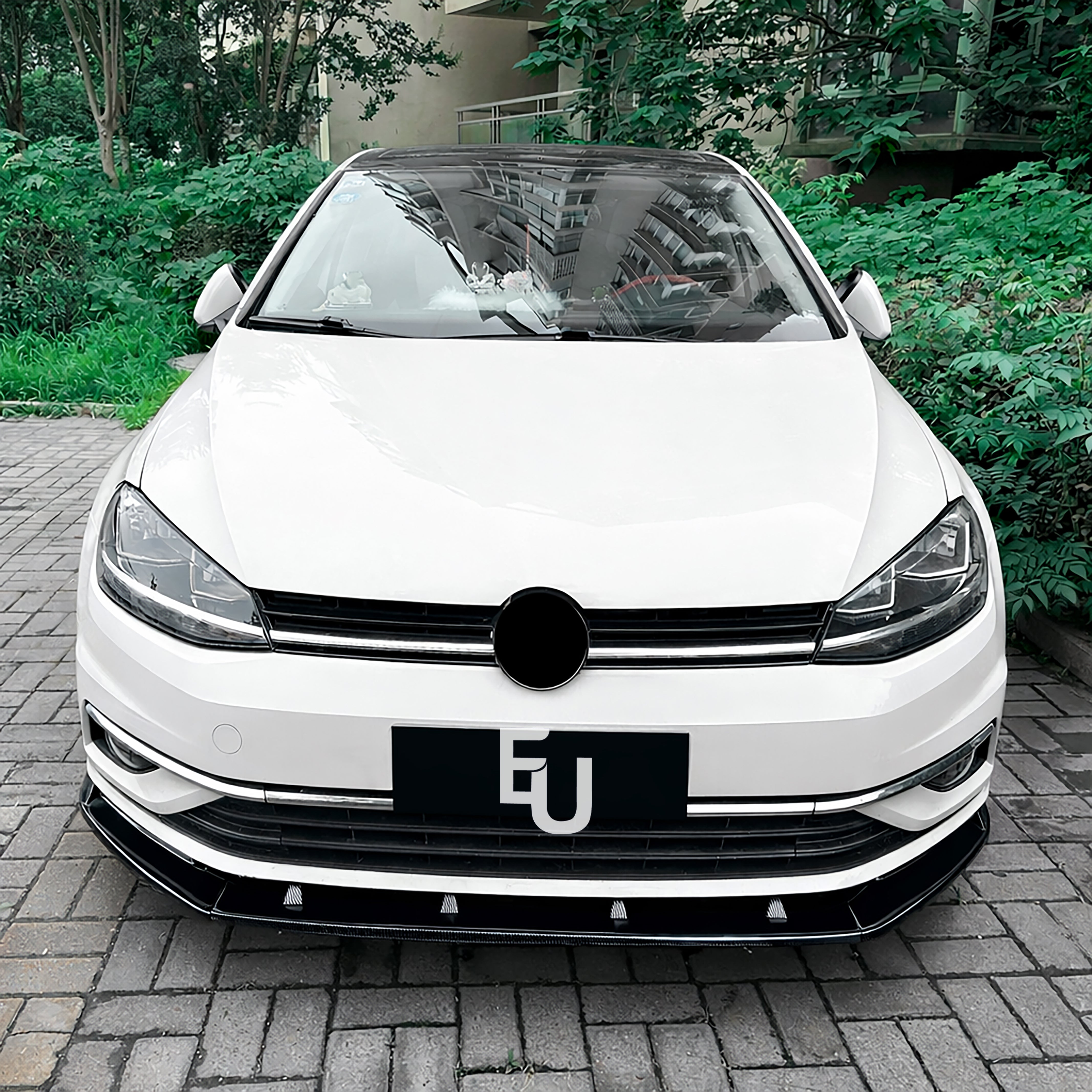 FOR VW GOLF MK7.5 SE STANDARD TDI TSI GLOSS BLACK FRONT SPLITTER LIP 2017-2020